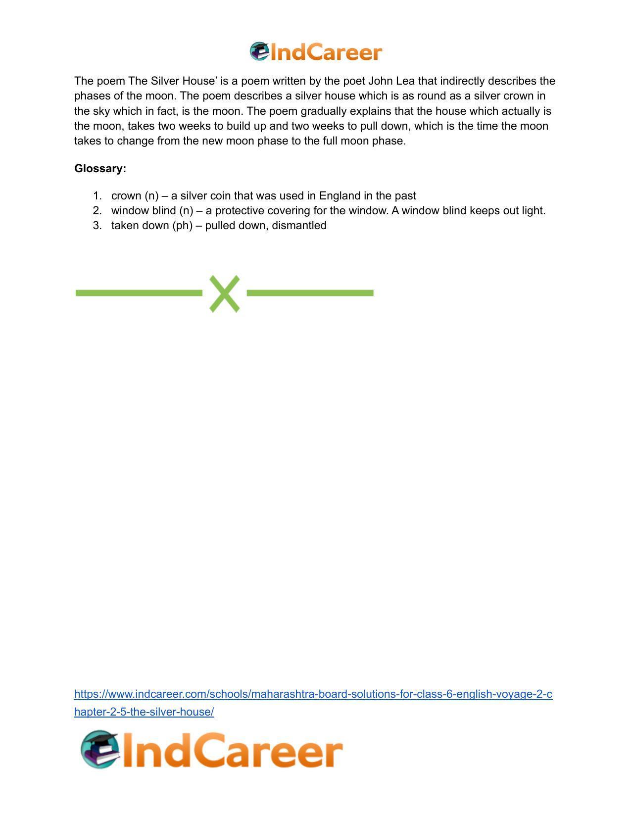 Maharashtra Board Solutions for Class 6- English (Voyage 2): Chapter 2.5- The Silver House - Page 9