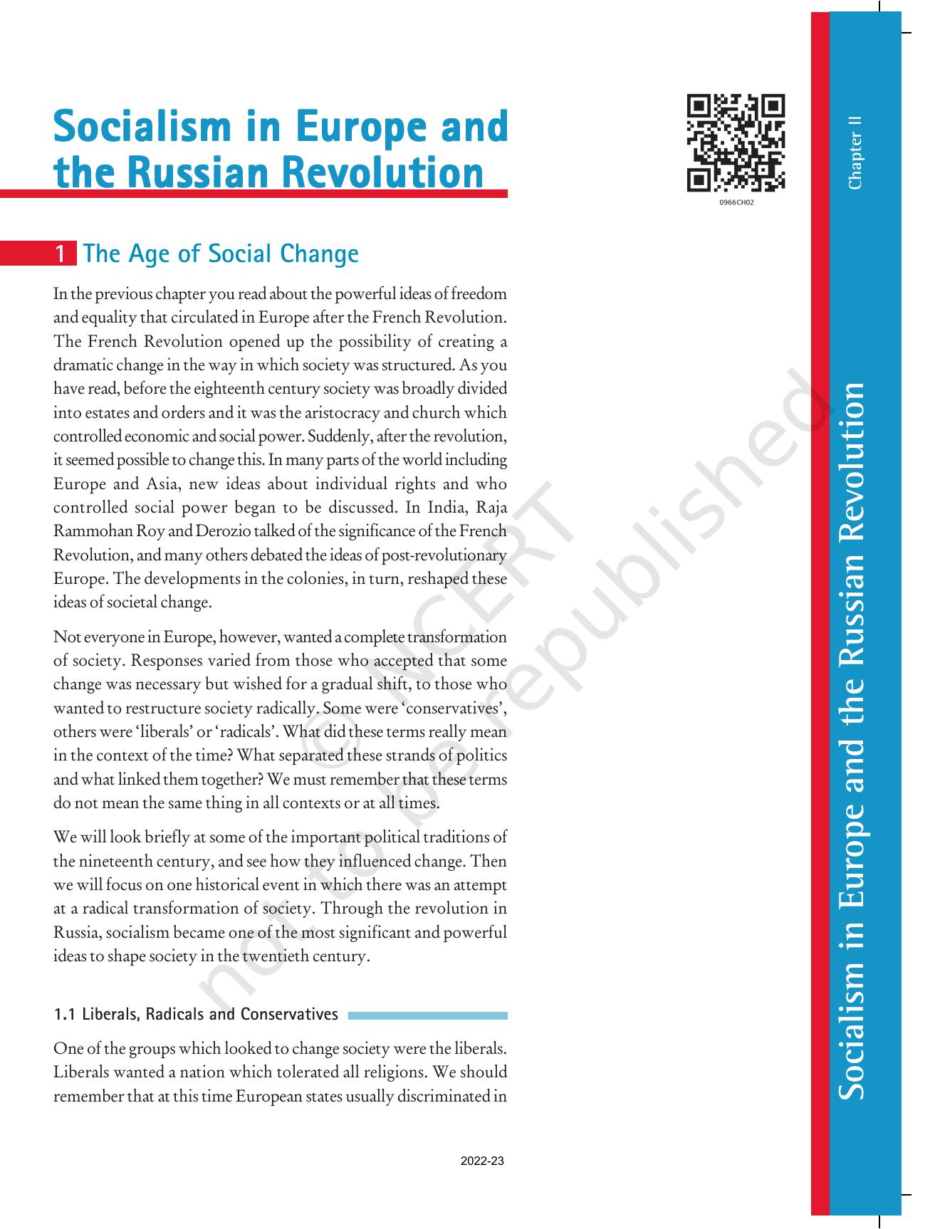 NCERT Book for Class 9 History Chapter 2 Socialism in Europe and the Russian Revolution - Page 1
