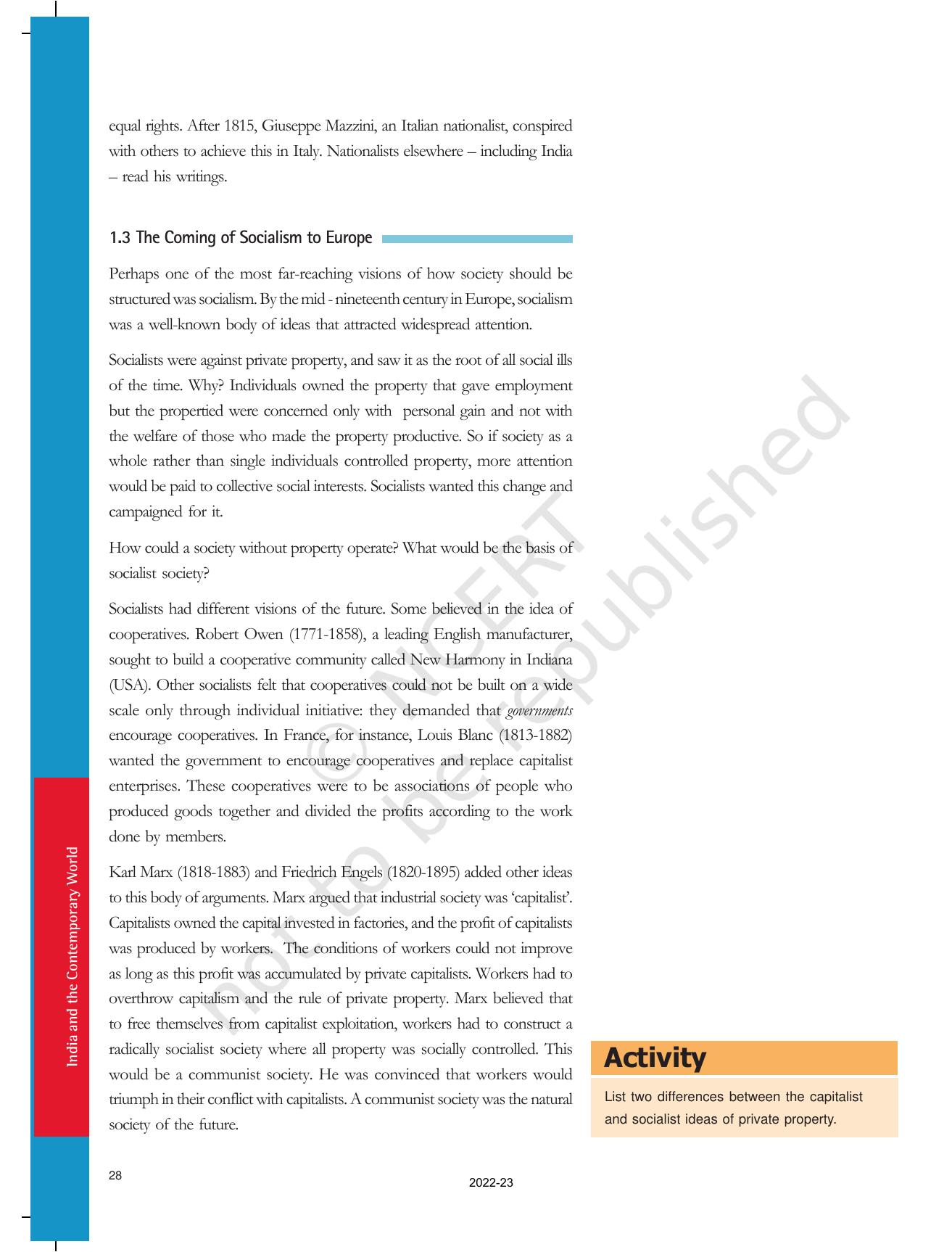 NCERT Book for Class 9 History Chapter 2 Socialism in Europe