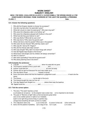 Worksheet for Class 5 English Assignment 49