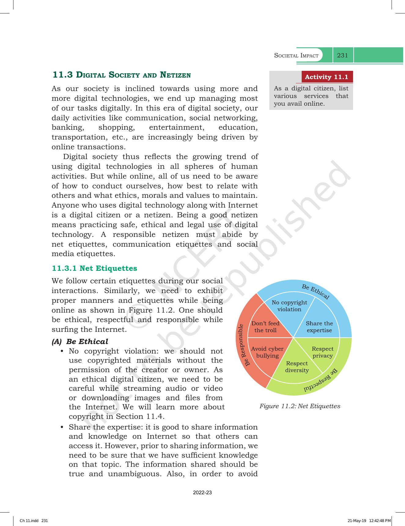 NCERT Book for Class 11 Computer Science Chapter 11 Societal Impact - Page 3