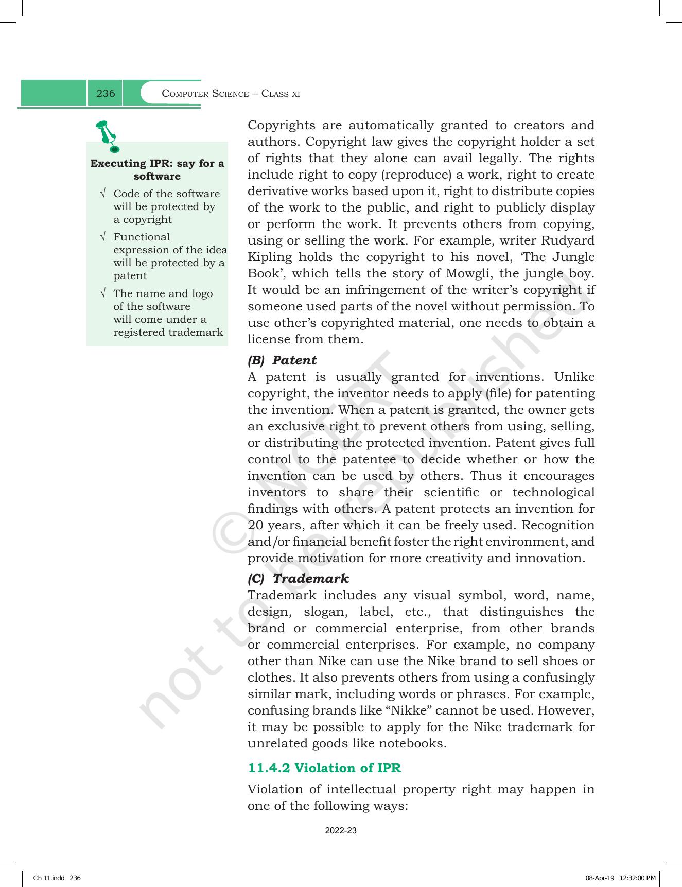 NCERT Book for Class 11 Computer Science Chapter 11 Societal Impact - Page 8