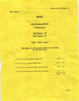 Assam HS 2nd Year Geography 2022 Question Paper