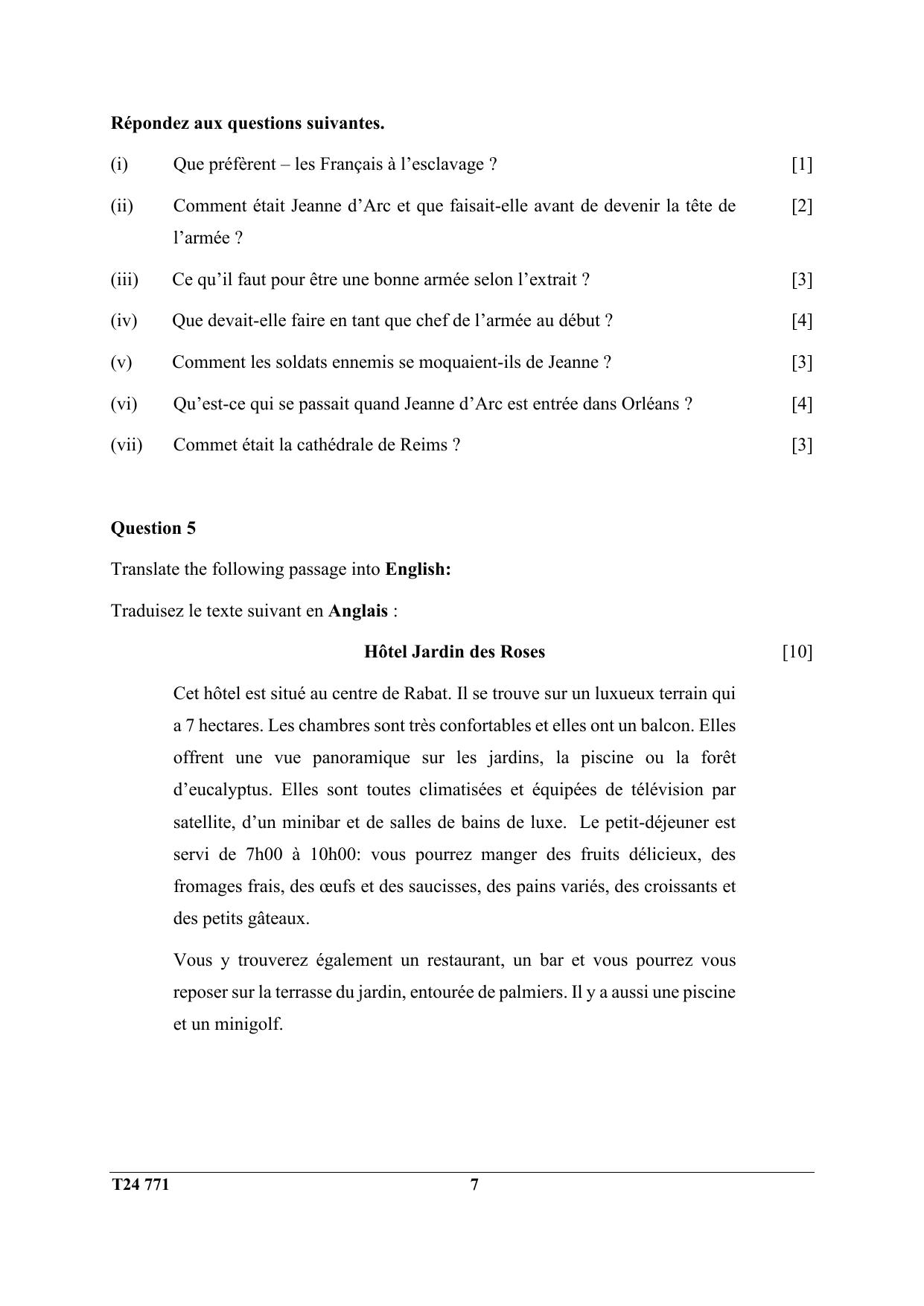 ICSE Class 10 French 2024 Question Paper - Page 7