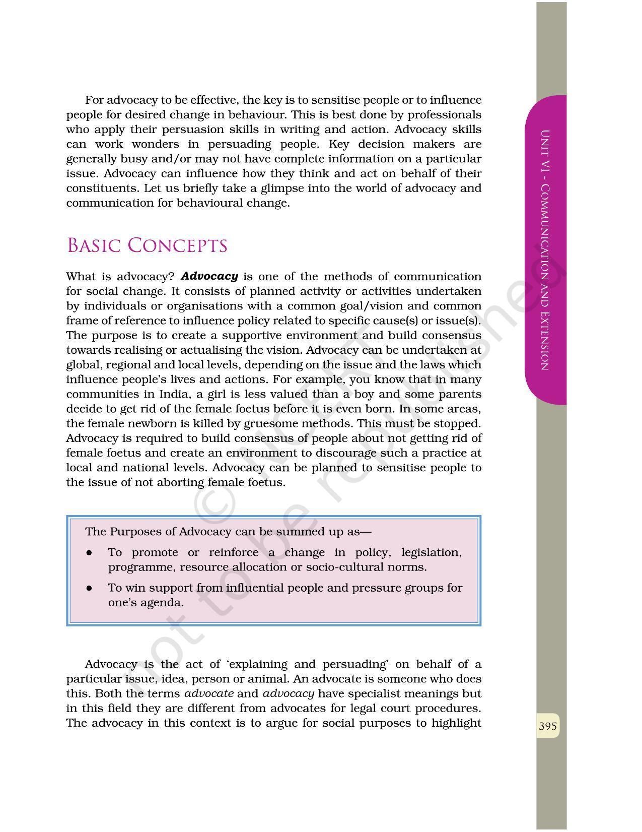 NCERT Book for Class 12 Home Science (Part -II) Chapter 22 Advocacy - Page 2