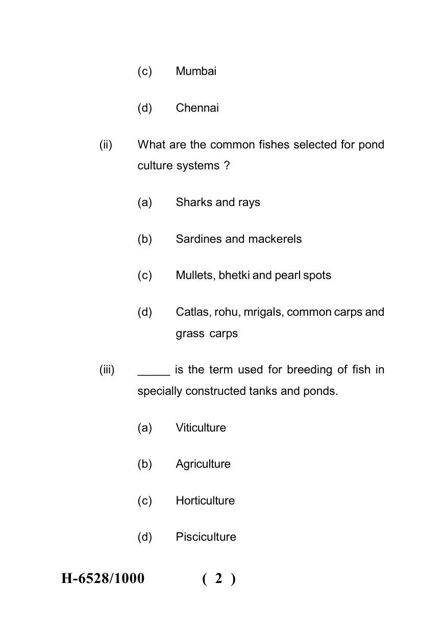 Sarguja University Question Paper July-2022 :  M.Sc. In Zoology(Second Sem.) Fish Biology -Aquaculture Paper 1 - Page 2