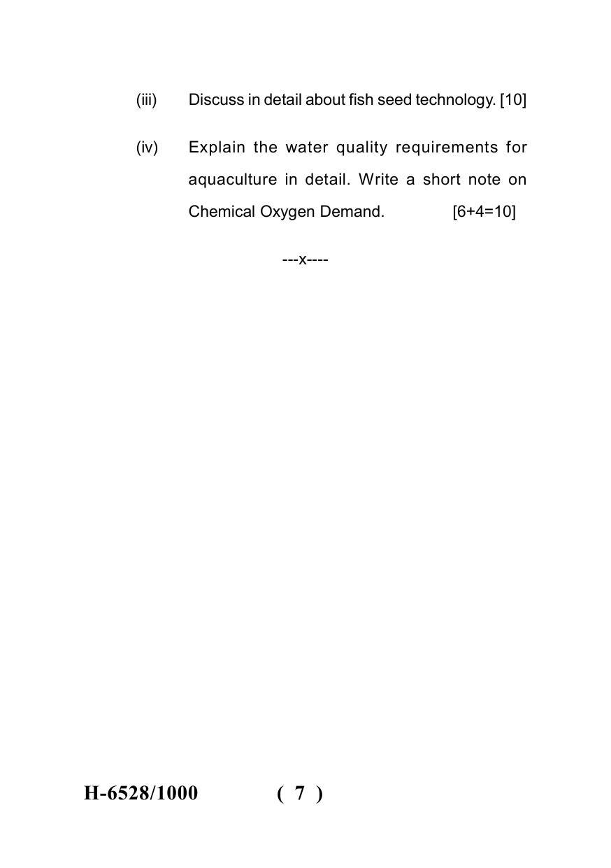 Sarguja University Question Paper July-2022 :  M.Sc. In Zoology(Second Sem.) Fish Biology -Aquaculture Paper 1 - Page 7