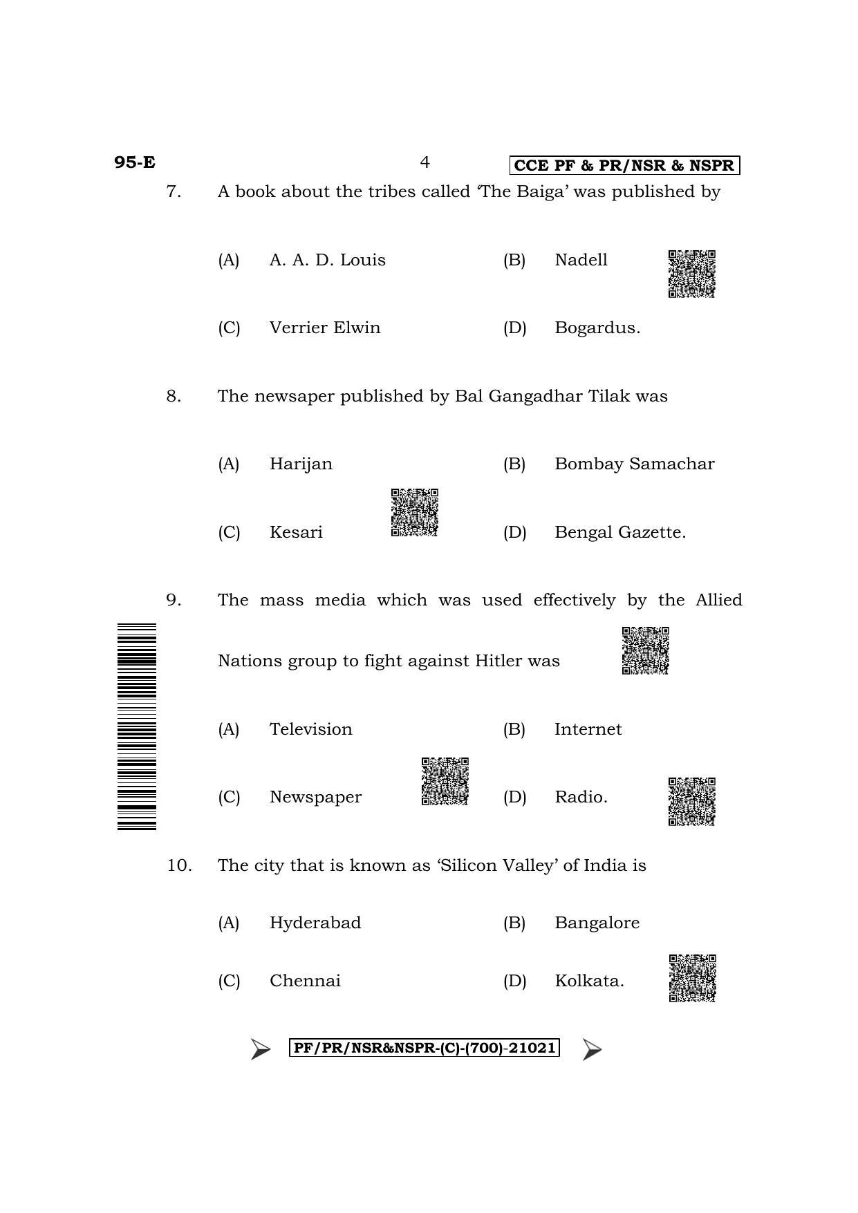 Karnataka SSLC Sociology - English Medium Question Paper 2022 (C Version) - Page 4