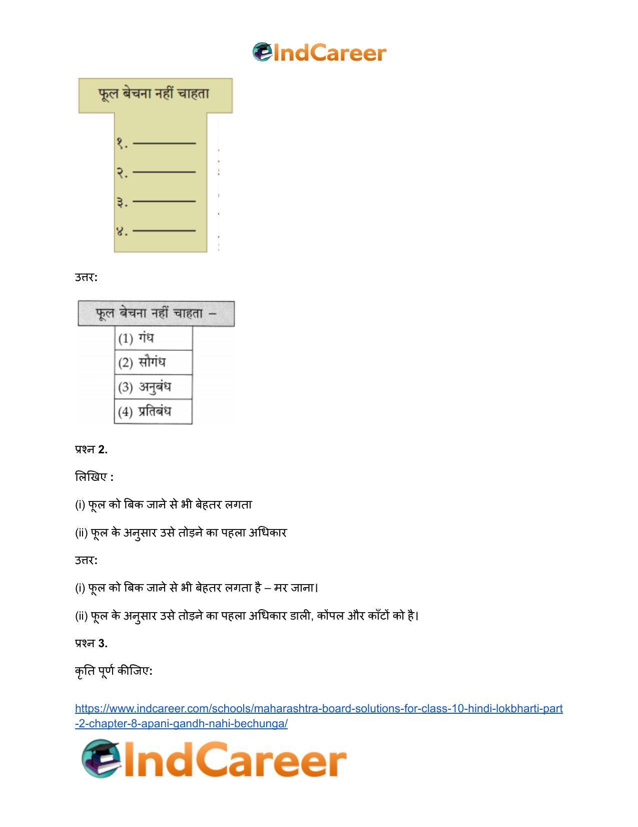 Maharashtra Board Solutions for Class 10- Hindi Lokbharti (Part 2): Chapter 8- अपनी गंध नहीं बेचूँगा - Page 3