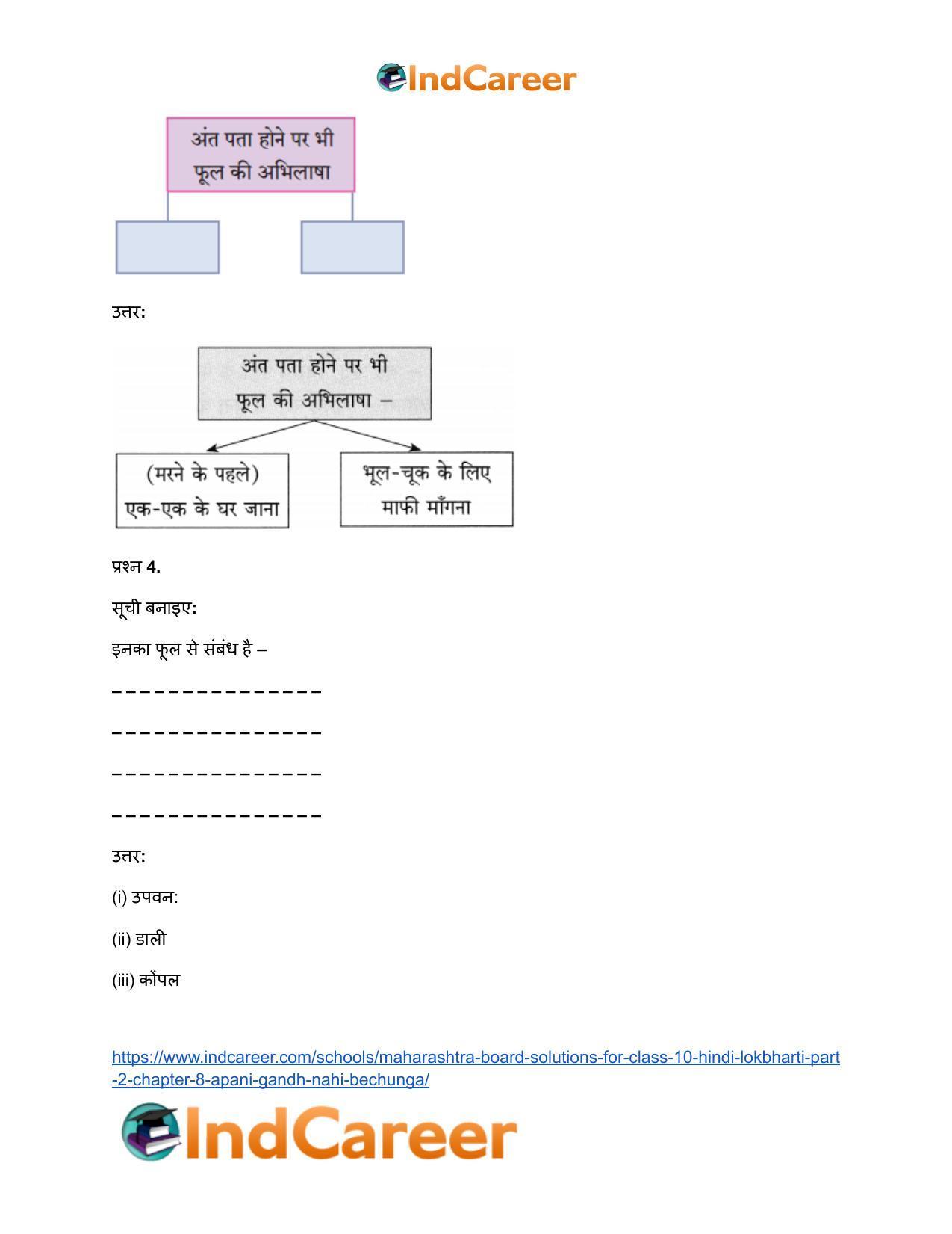 Maharashtra Board Solutions for Class 10- Hindi Lokbharti (Part 2): Chapter 8- अपनी गंध नहीं बेचूँगा - Page 4