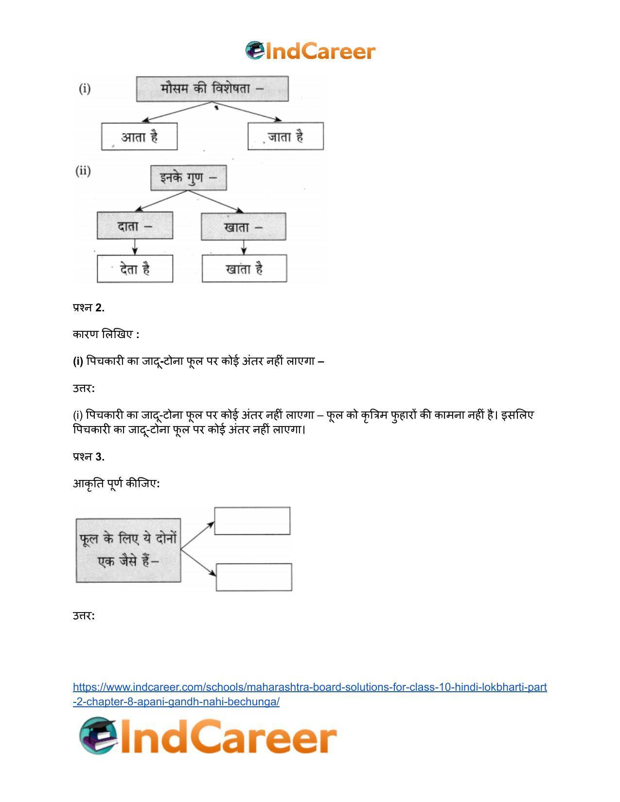 Maharashtra Board Solutions for Class 10- Hindi Lokbharti (Part 2): Chapter 8- अपनी गंध नहीं बेचूँगा - Page 12