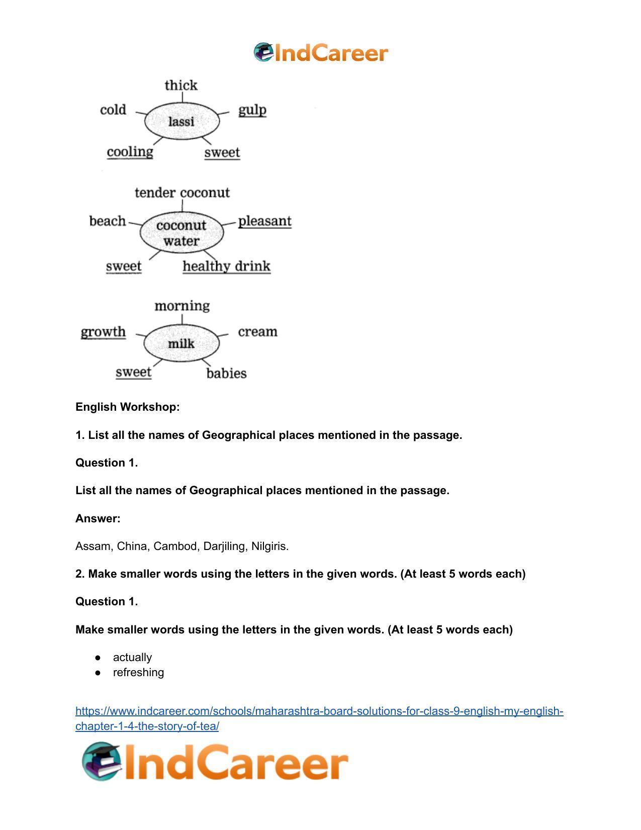 Maharashtra Board Solutions for Class 9- English (My English): Chapter 1.4- The Story of Tea - Page 5