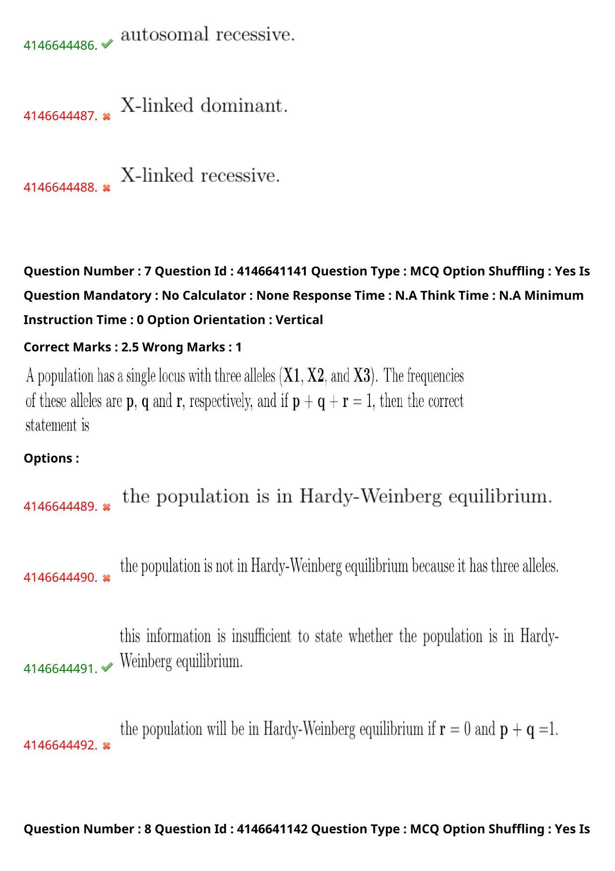 NEST 2023 Shift 1 Question Paper with Answer Keys - Page 9