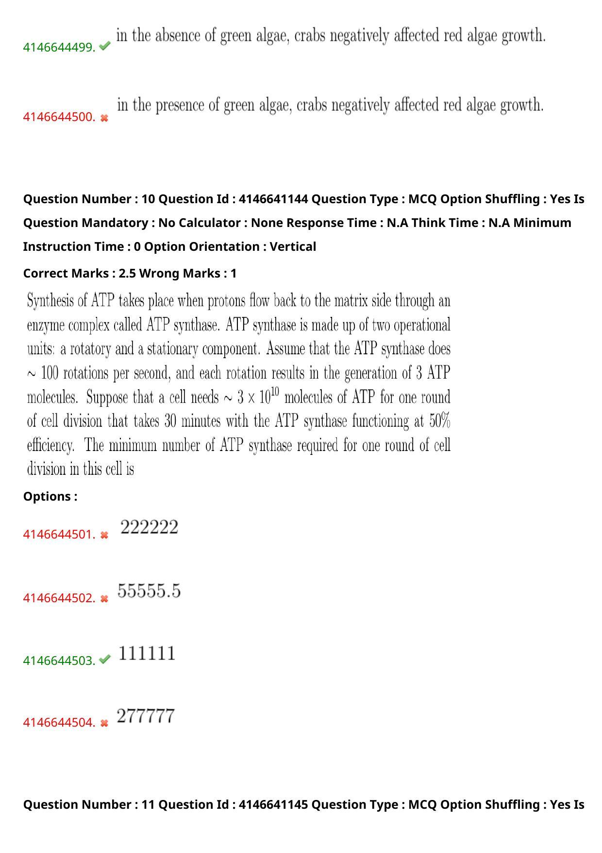 NEST 2023 Shift 1 Question Paper with Answer Keys - Page 12