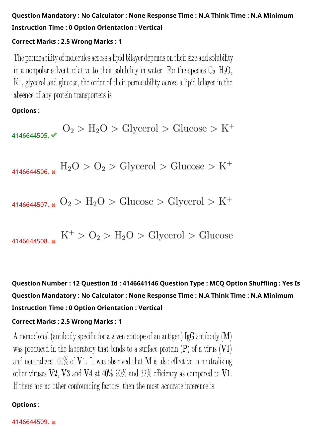 NEST 2023 Shift 1 Question Paper with Answer Keys - Page 13