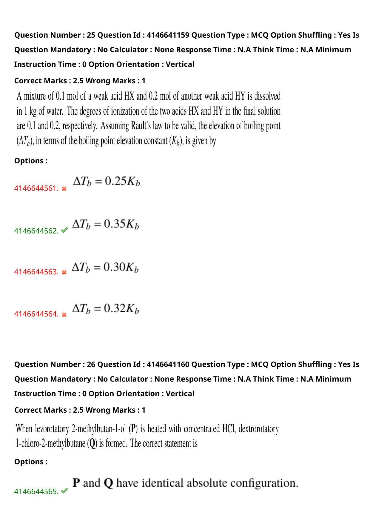NEST 2023 Shift 1 Question Paper with Answer Keys - Page 29