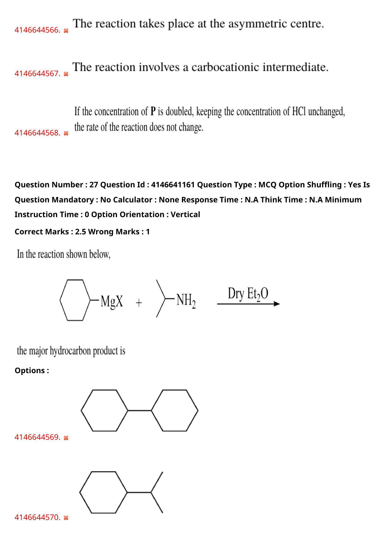 NEST 2023 Shift 1 Question Paper with Answer Keys - Page 30