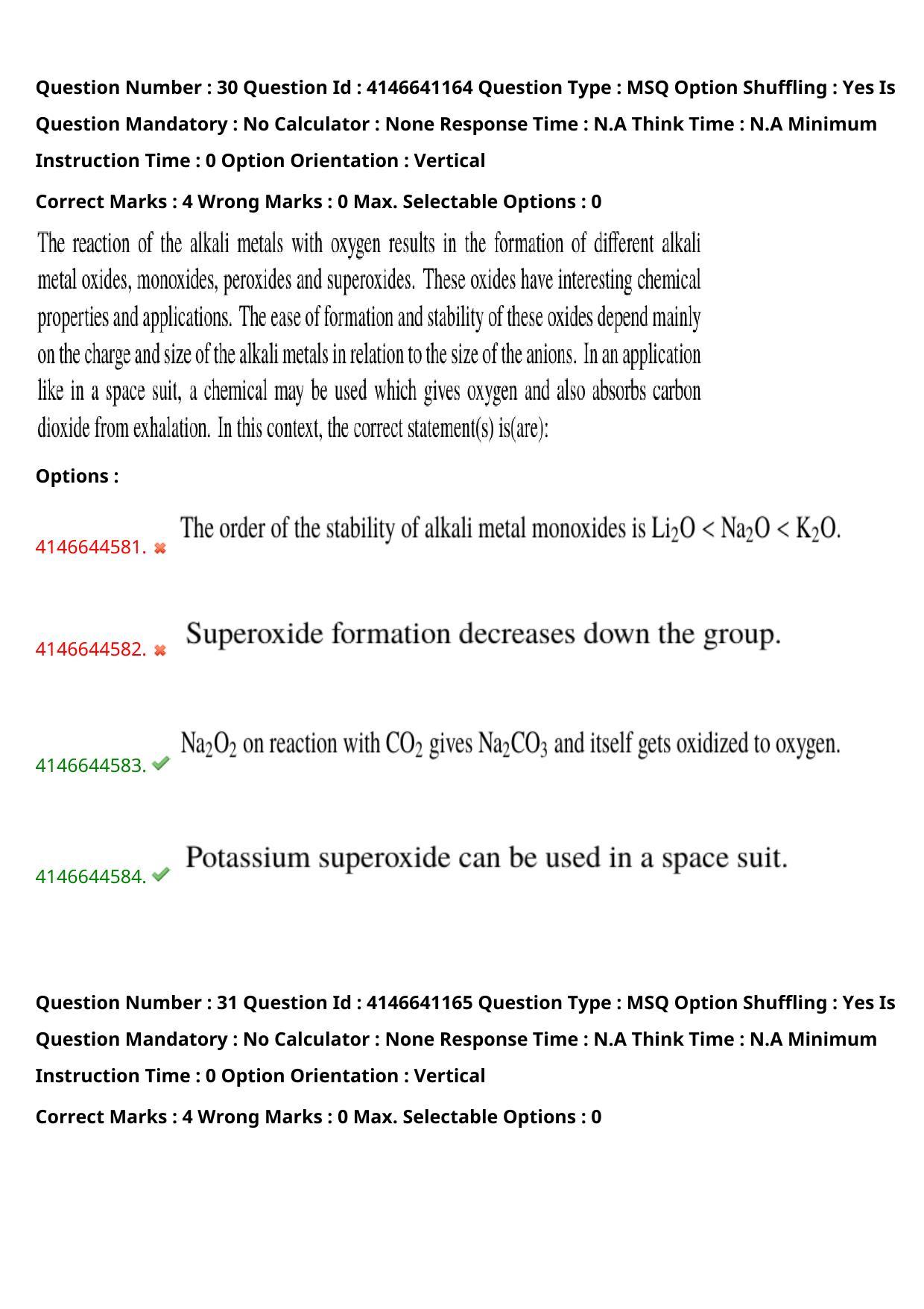 NEST 2023 Shift 1 Question Paper with Answer Keys - Page 34