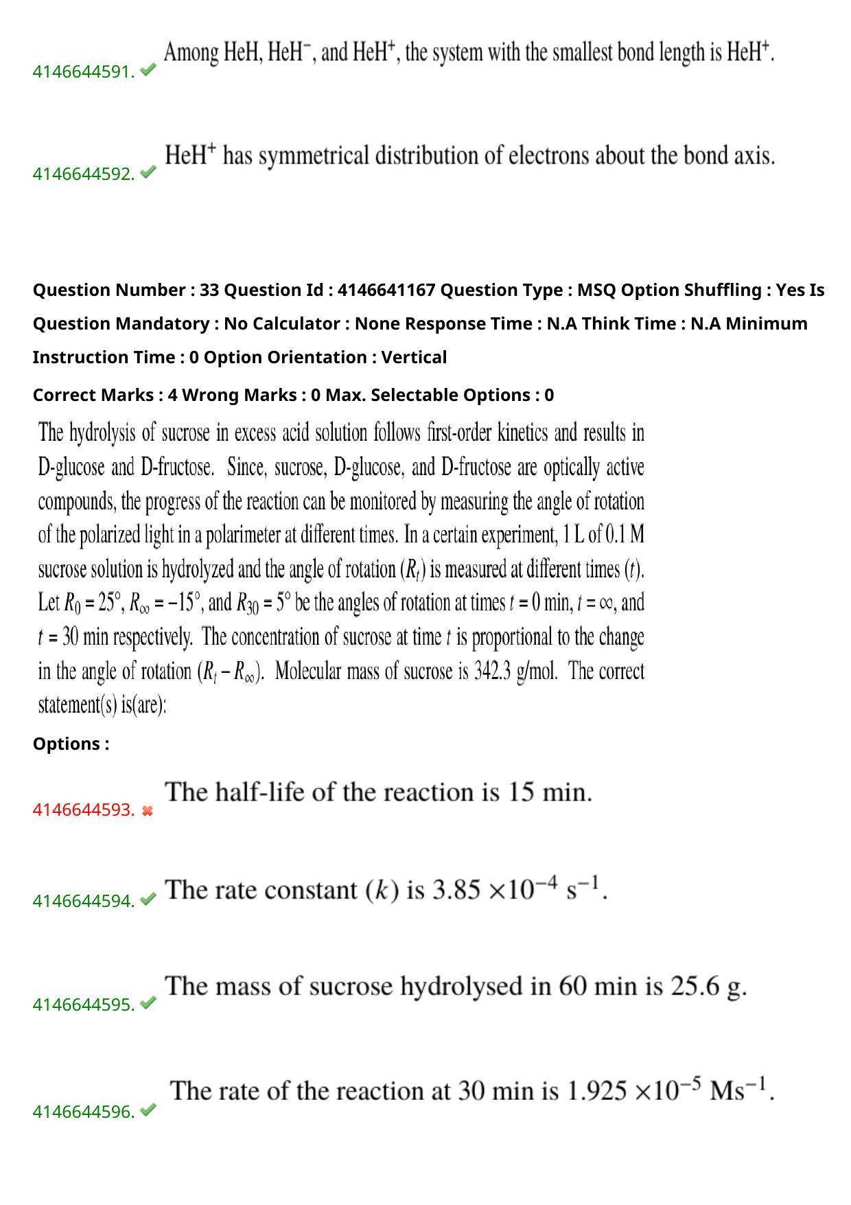 NEST 2023 Shift 1 Question Paper with Answer Keys - Page 36