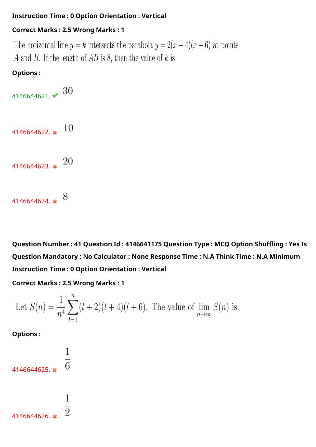 NEST 2023 Shift 1 Question Paper with Answer Keys - Page 42