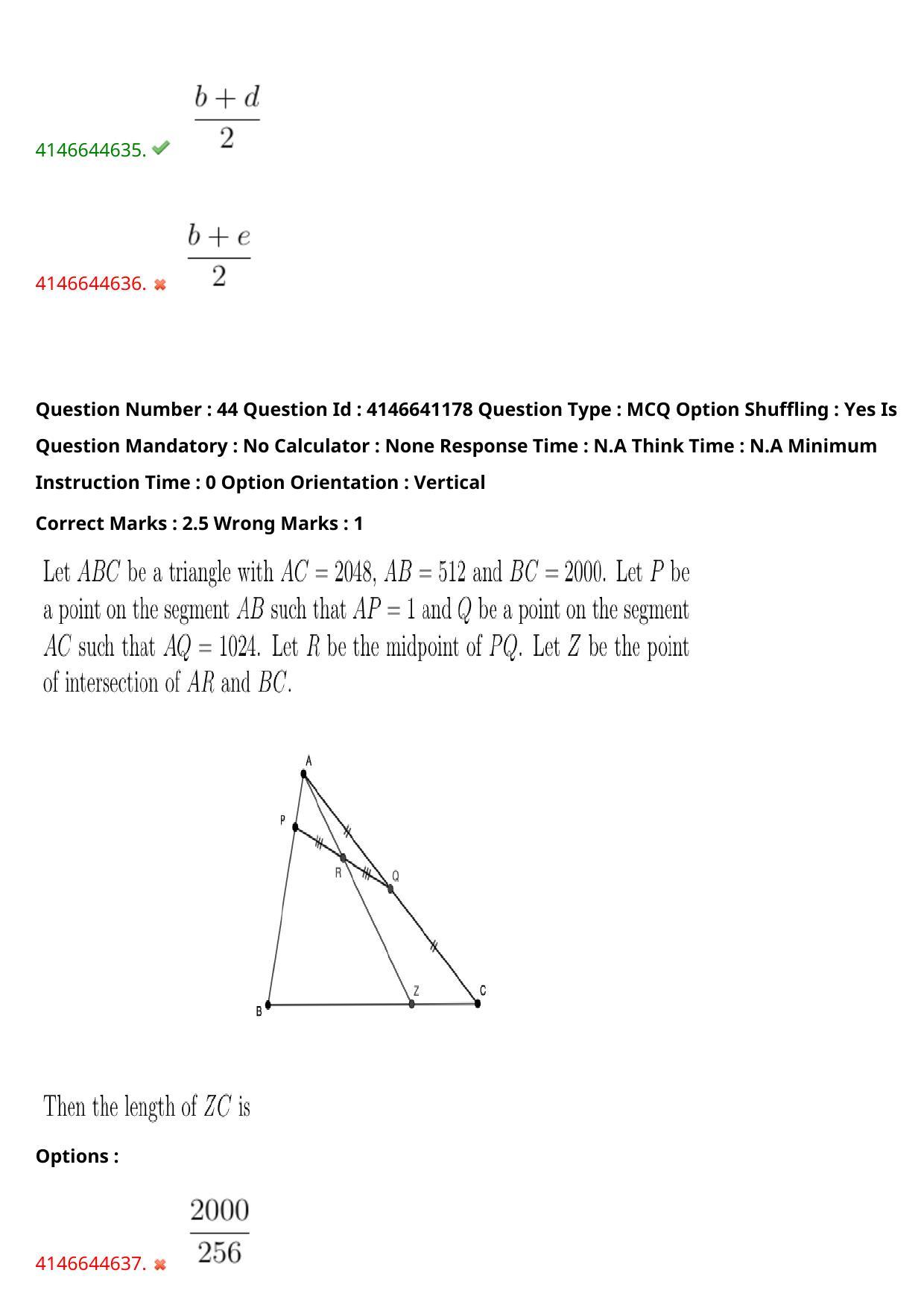 NEST 2023 Shift 1 Question Paper with Answer Keys - Page 45
