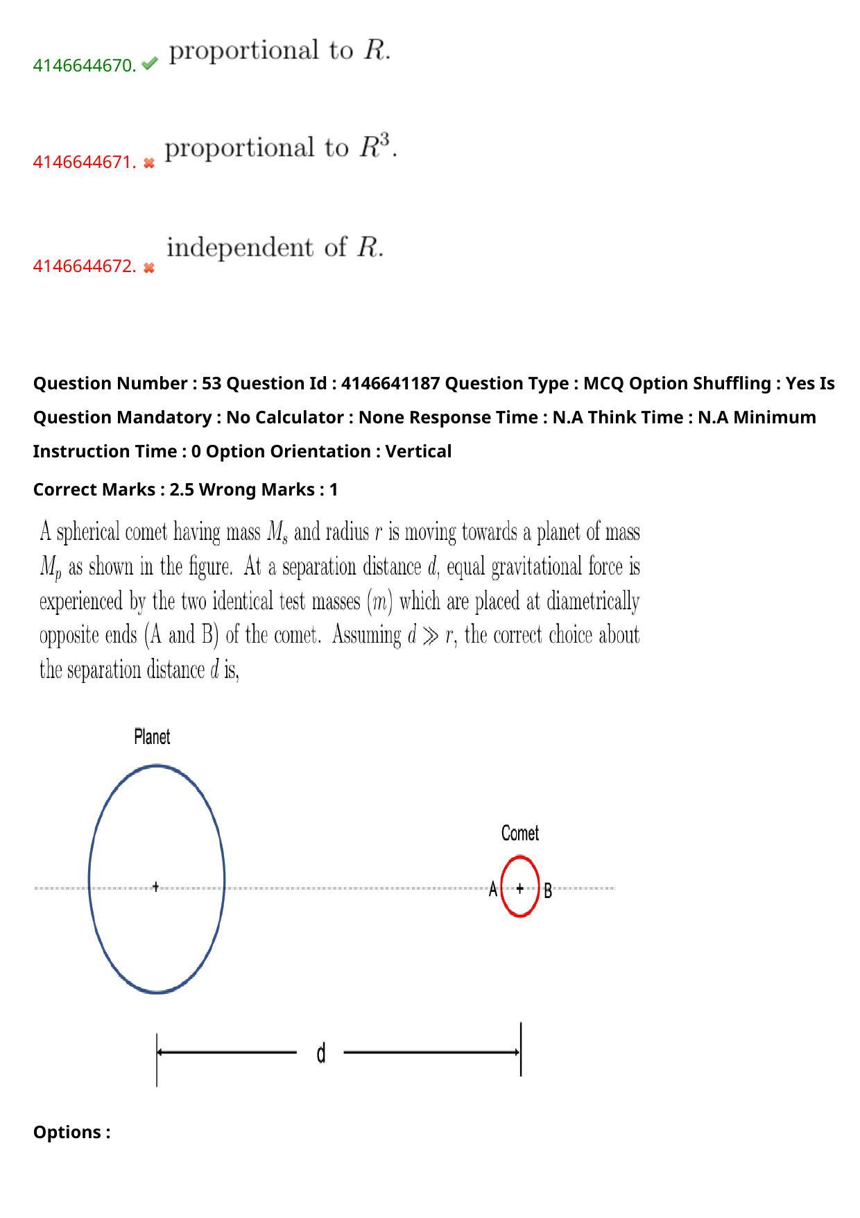 NEST 2023 Shift 1 Question Paper with Answer Keys - Page 52