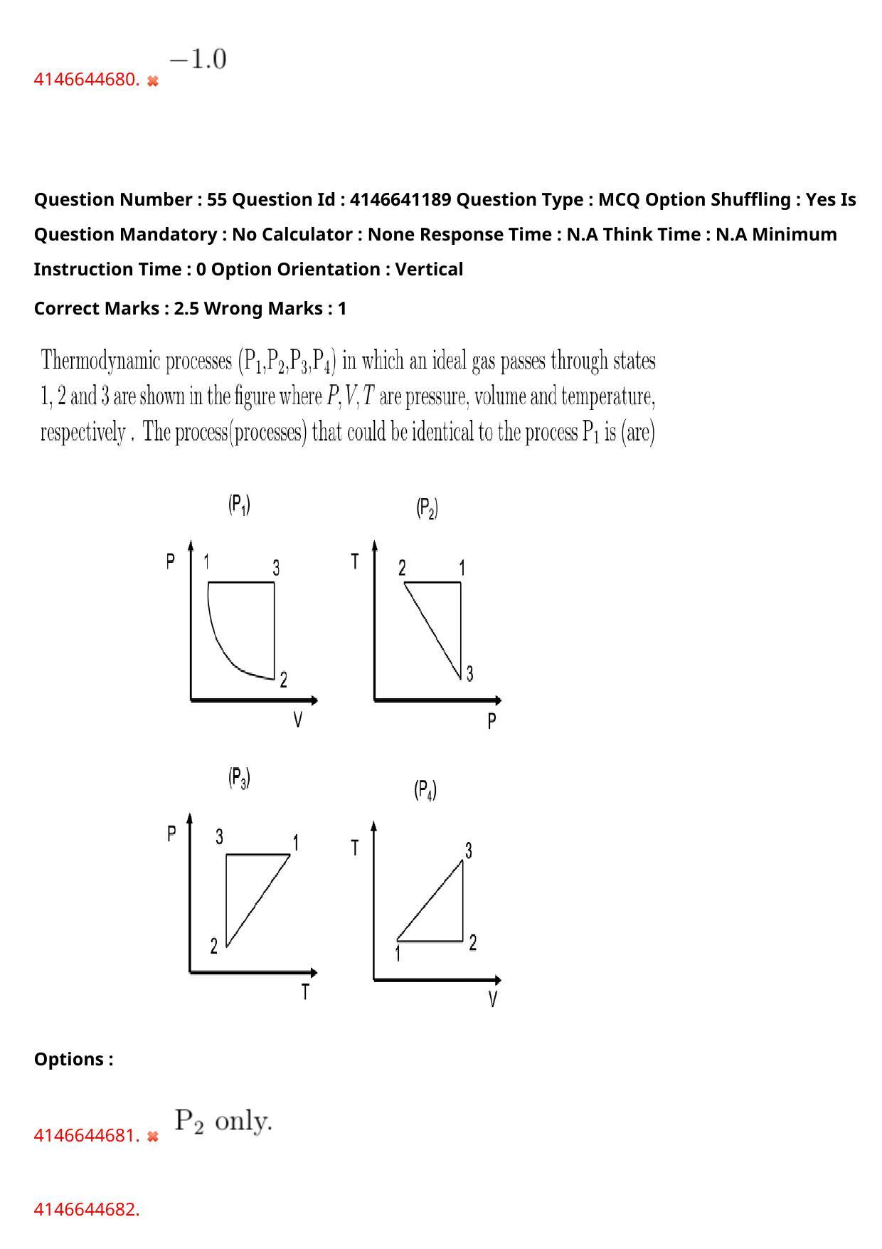 NEST 2023 Shift 1 Question Paper with Answer Keys - Page 54