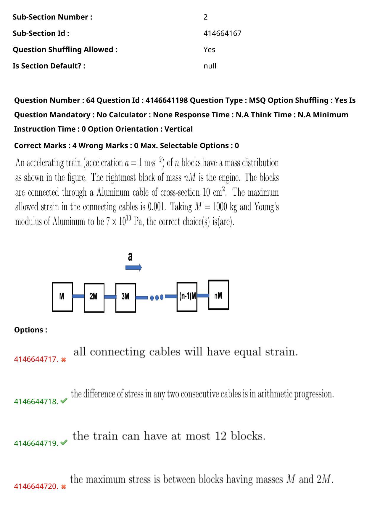 NEST 2023 Shift 1 Question Paper with Answer Keys - Page 62