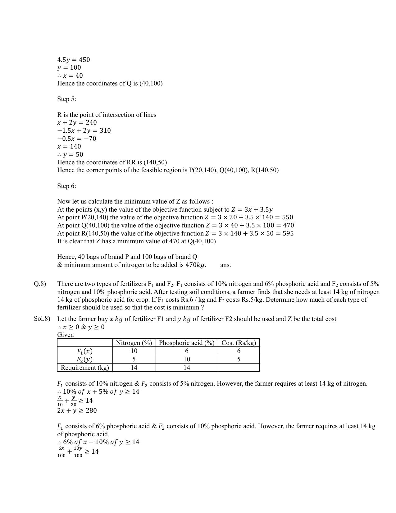 CBSE Class 12 Maths Linear Programming Assignment 3 - Page 8