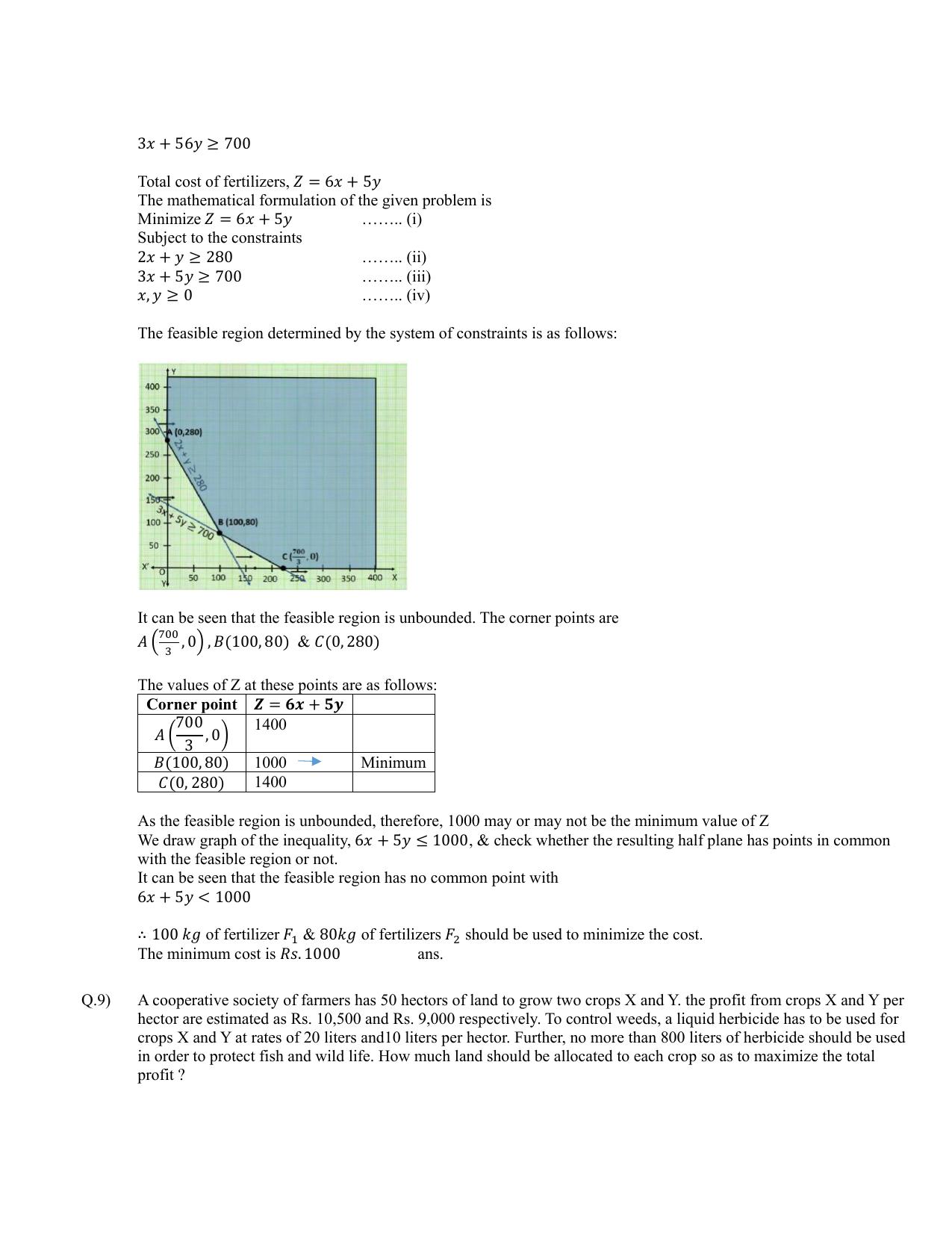 CBSE Class 12 Maths Linear Programming Assignment 3 - Page 9