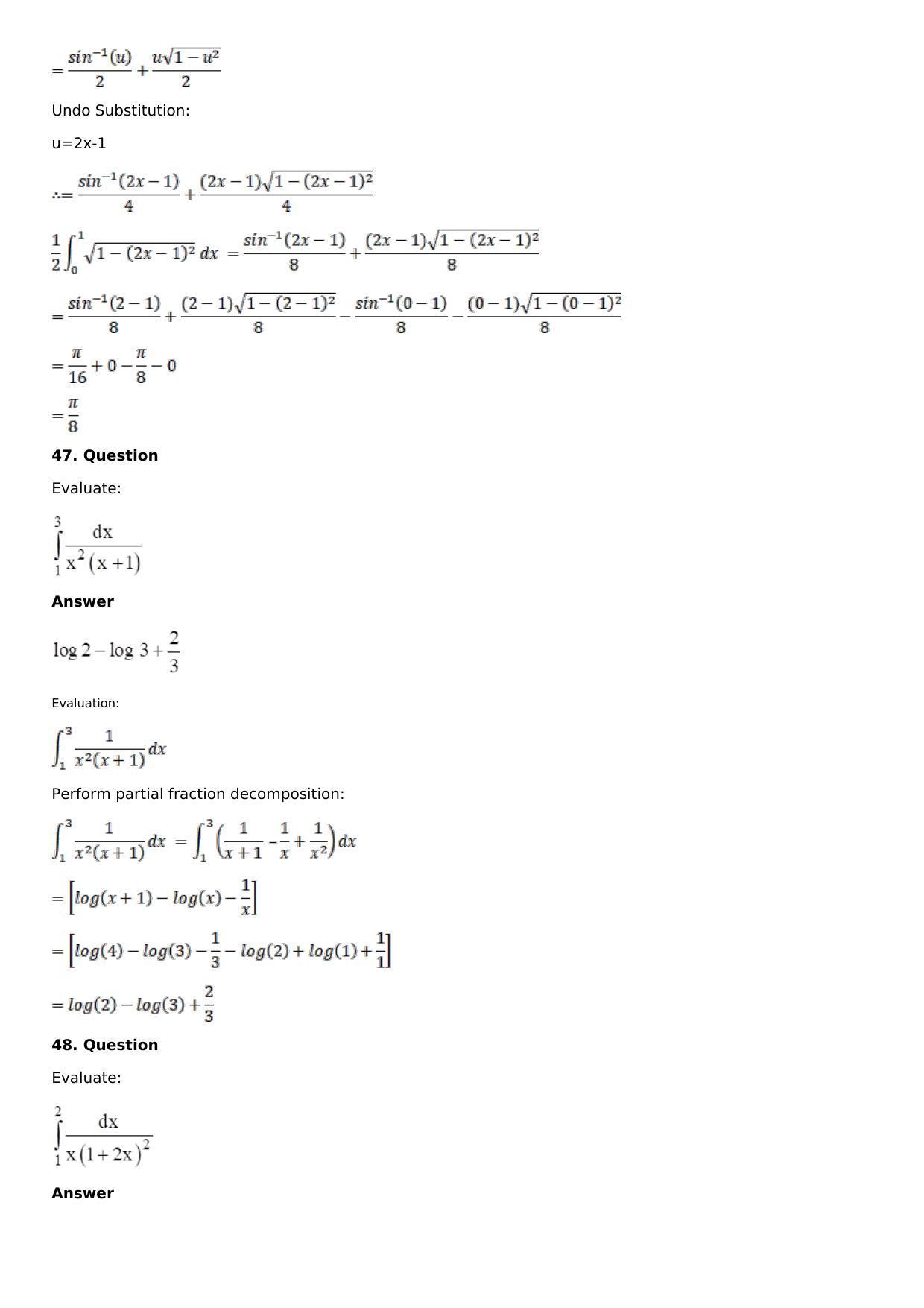 Chapter 16: Definite Integrals Solutions: RS Aggarwal Class 12 Solutions - Page 23
