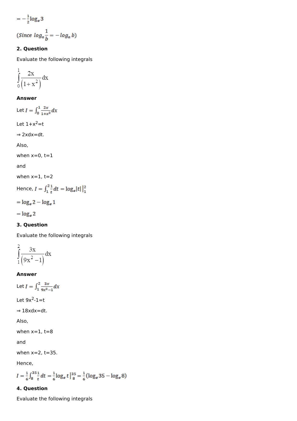 Chapter 16: Definite Integrals Solutions: RS Aggarwal Class 12 Solutions - Page 32