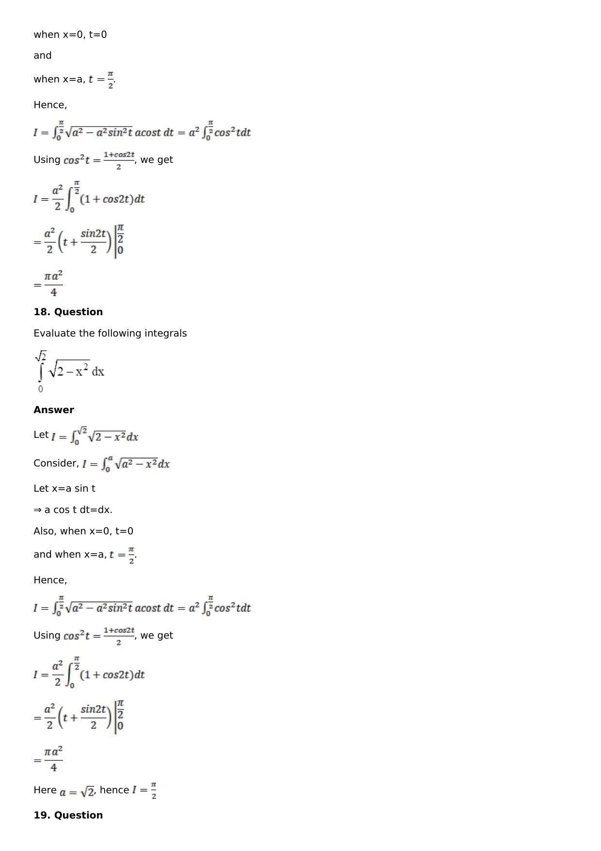 Chapter 16: Definite Integrals Solutions: RS Aggarwal Class 12 Solutions - Page 40