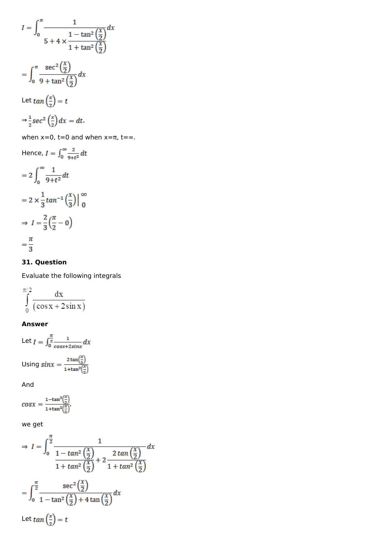 Chapter 16: Definite Integrals Solutions: RS Aggarwal Class 12 Solutions - Page 49