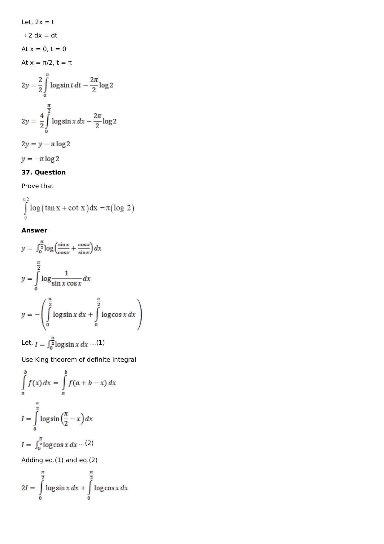Chapter 16: Definite Integrals Solutions: RS Aggarwal Class 12 Solutions - Page 93