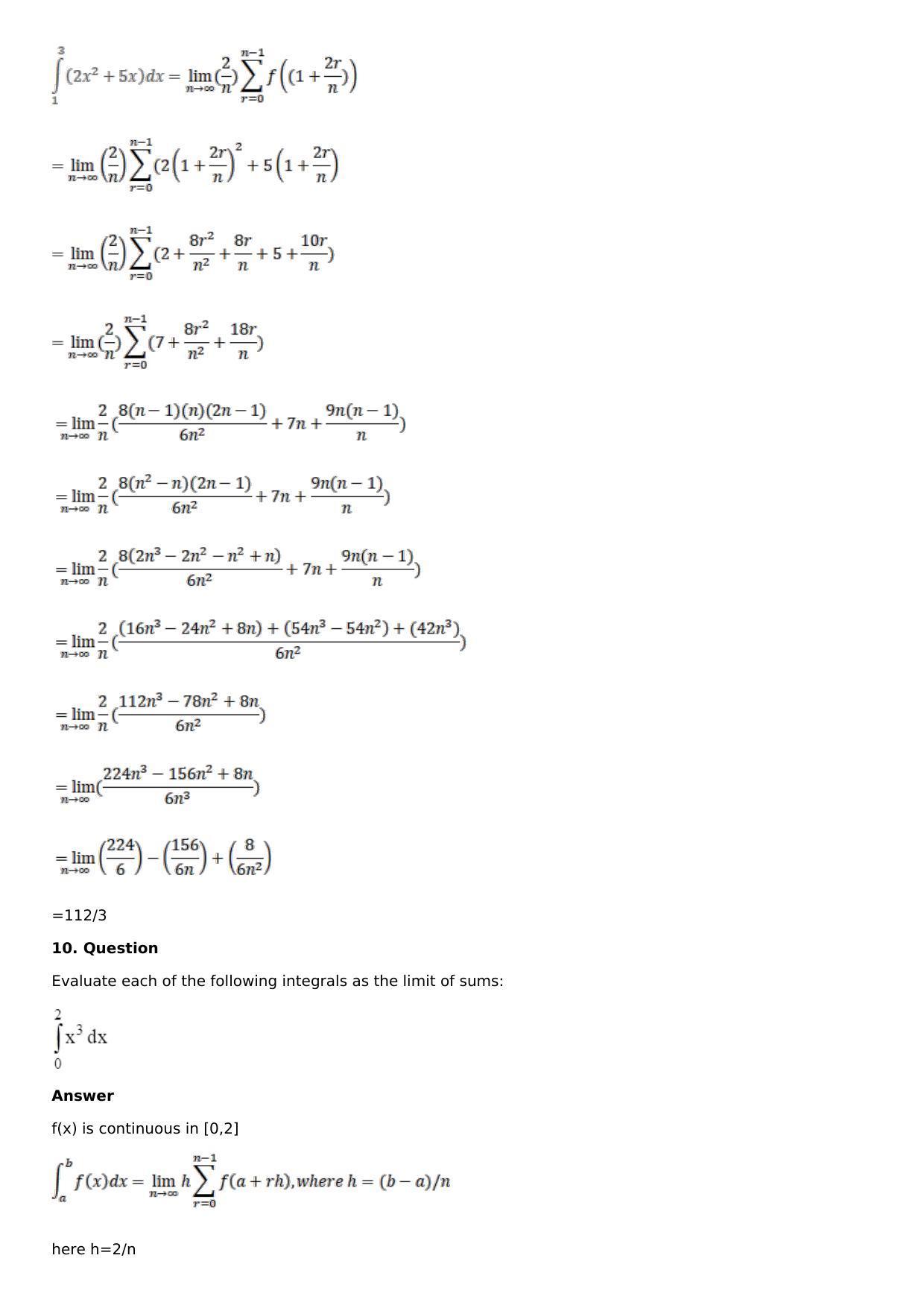 Chapter 16: Definite Integrals Solutions: RS Aggarwal Class 12 Solutions - Page 118