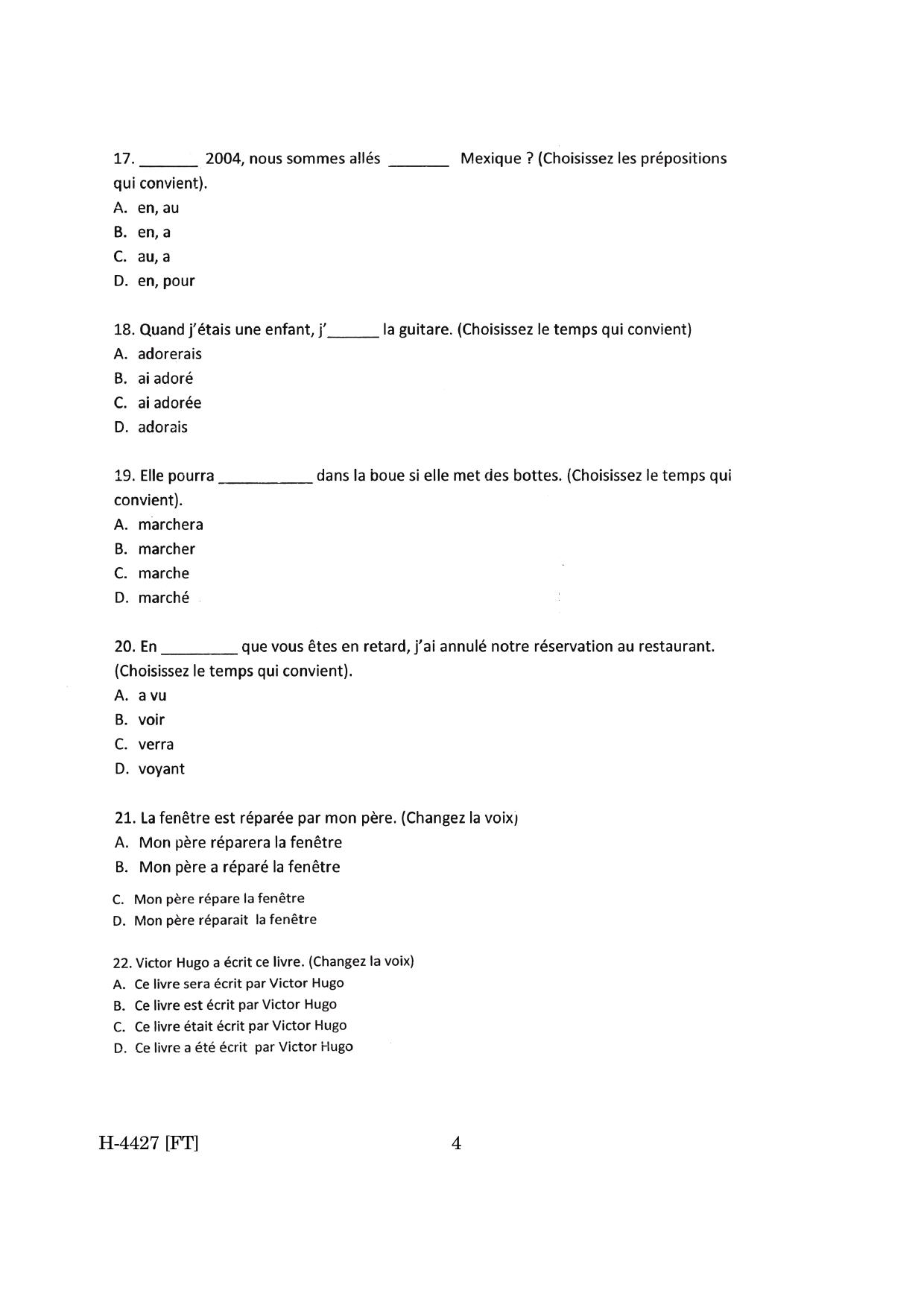 Goa Board Class 12 French II (November 2022) Question Paper - Page 4