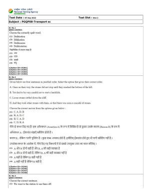 CUET (PG) 2022: PGQP-08 Transport sc (07-09-2022) Question Paper