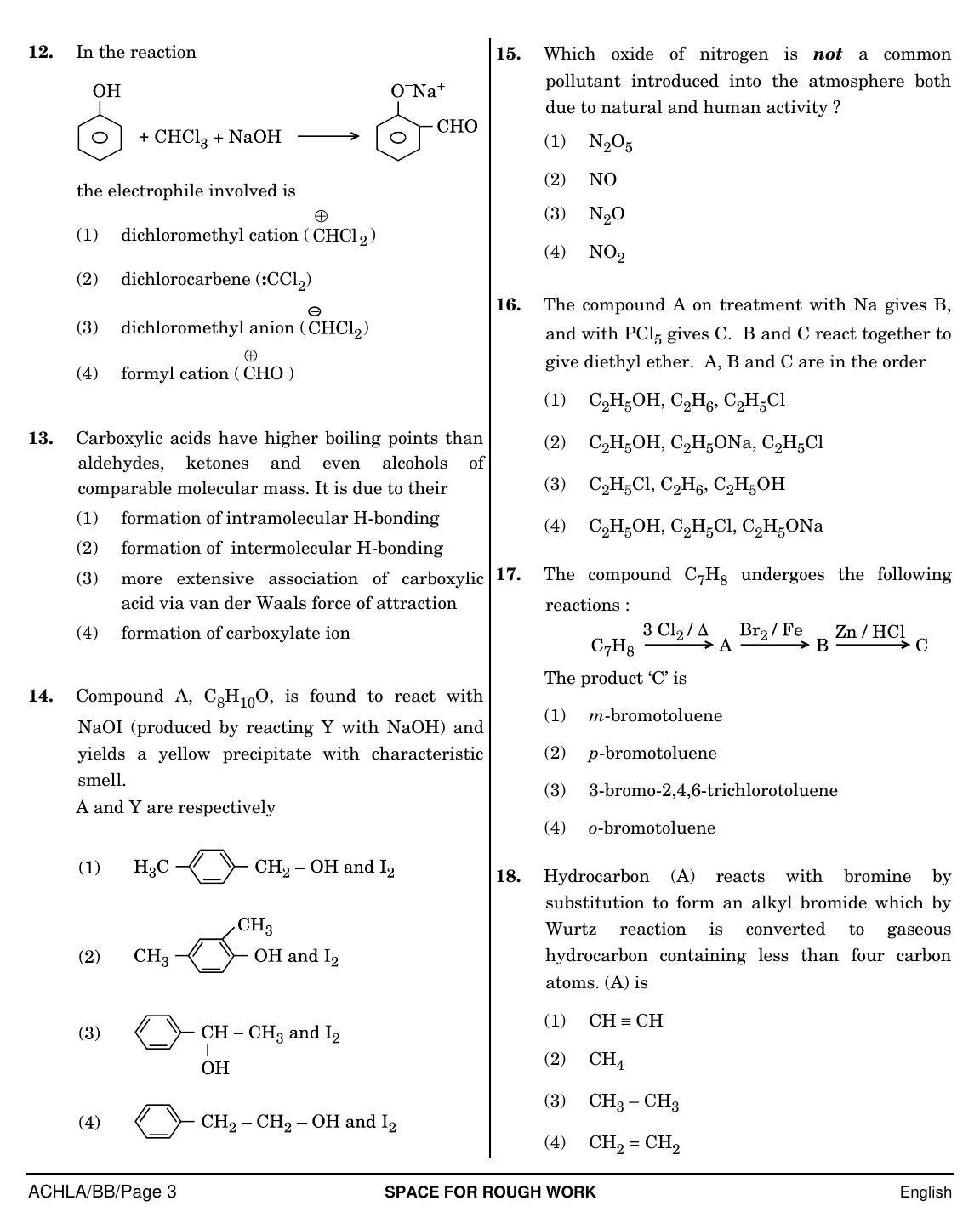 NEET English BB 2019 Question Paper - Page 3