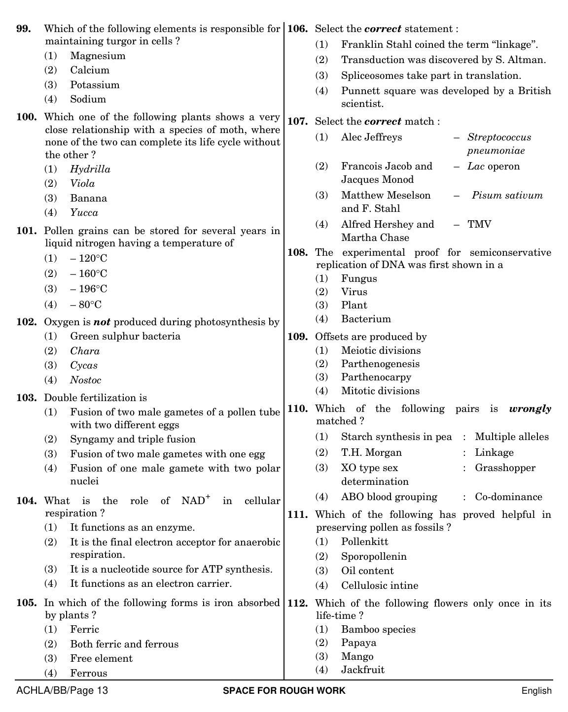NEET English BB 2019 Question Paper - Page 13