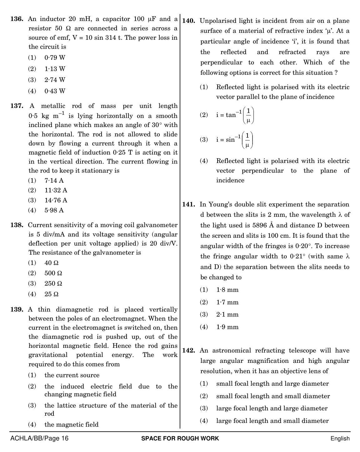 NEET English BB 2019 Question Paper - Page 16