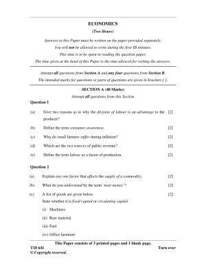 ICSE Class 10 Economics 2018 Question Paper