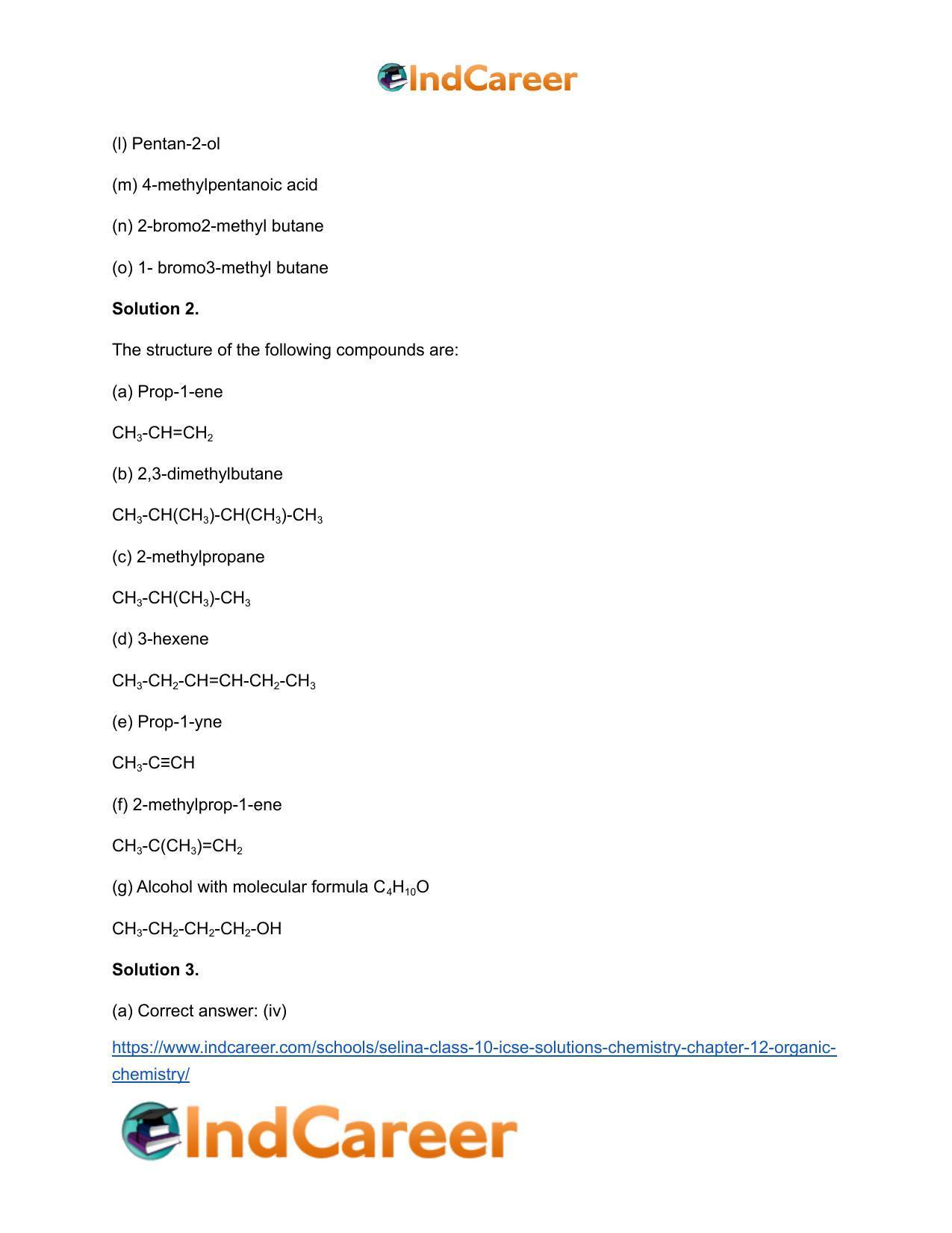 Selina Class 10 ICSE Solutions Chemistry : Chapter 12- Organic Chemistry - Page 3