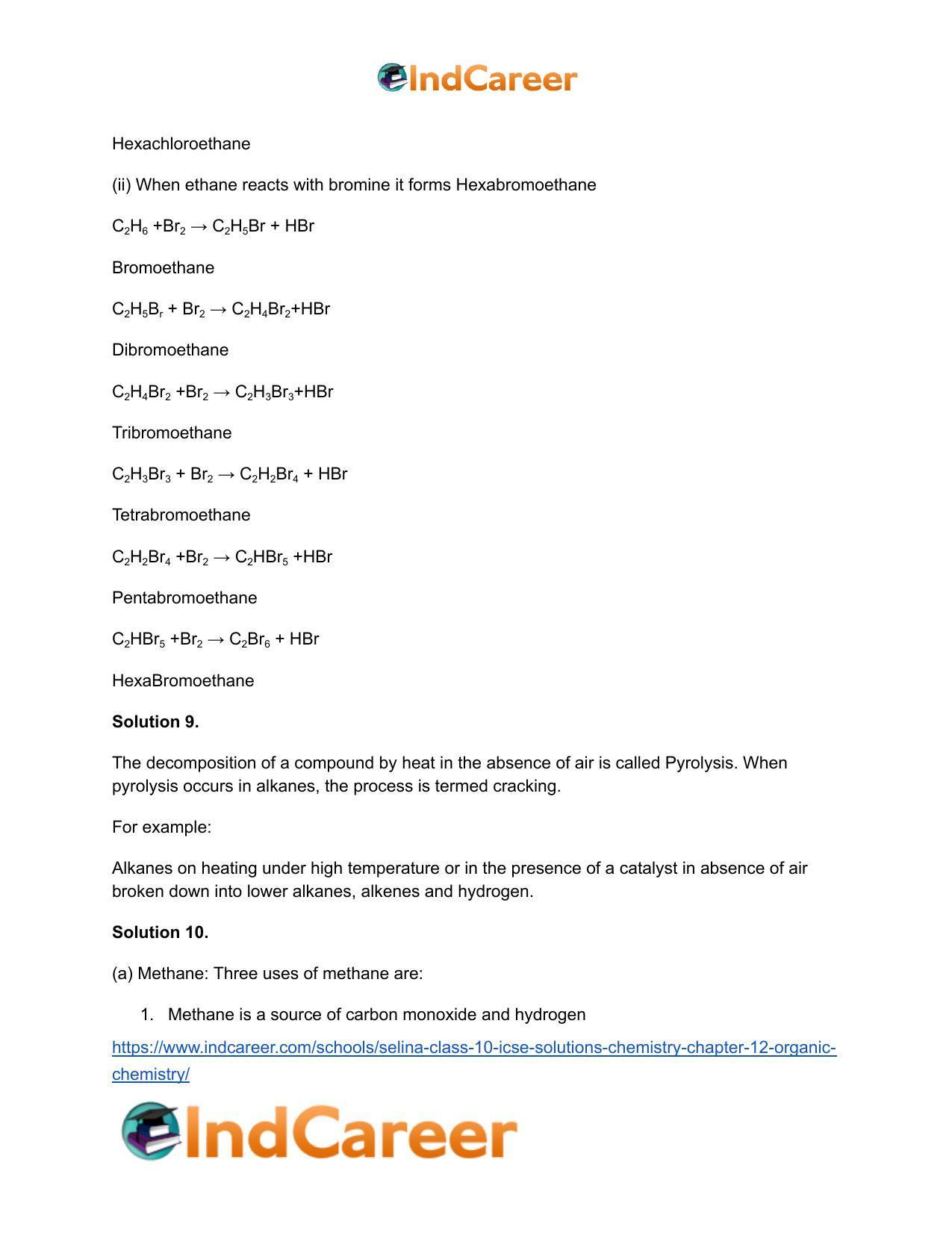 Selina Class 10 ICSE Solutions Chemistry : Chapter 12- Organic Chemistry - Page 9