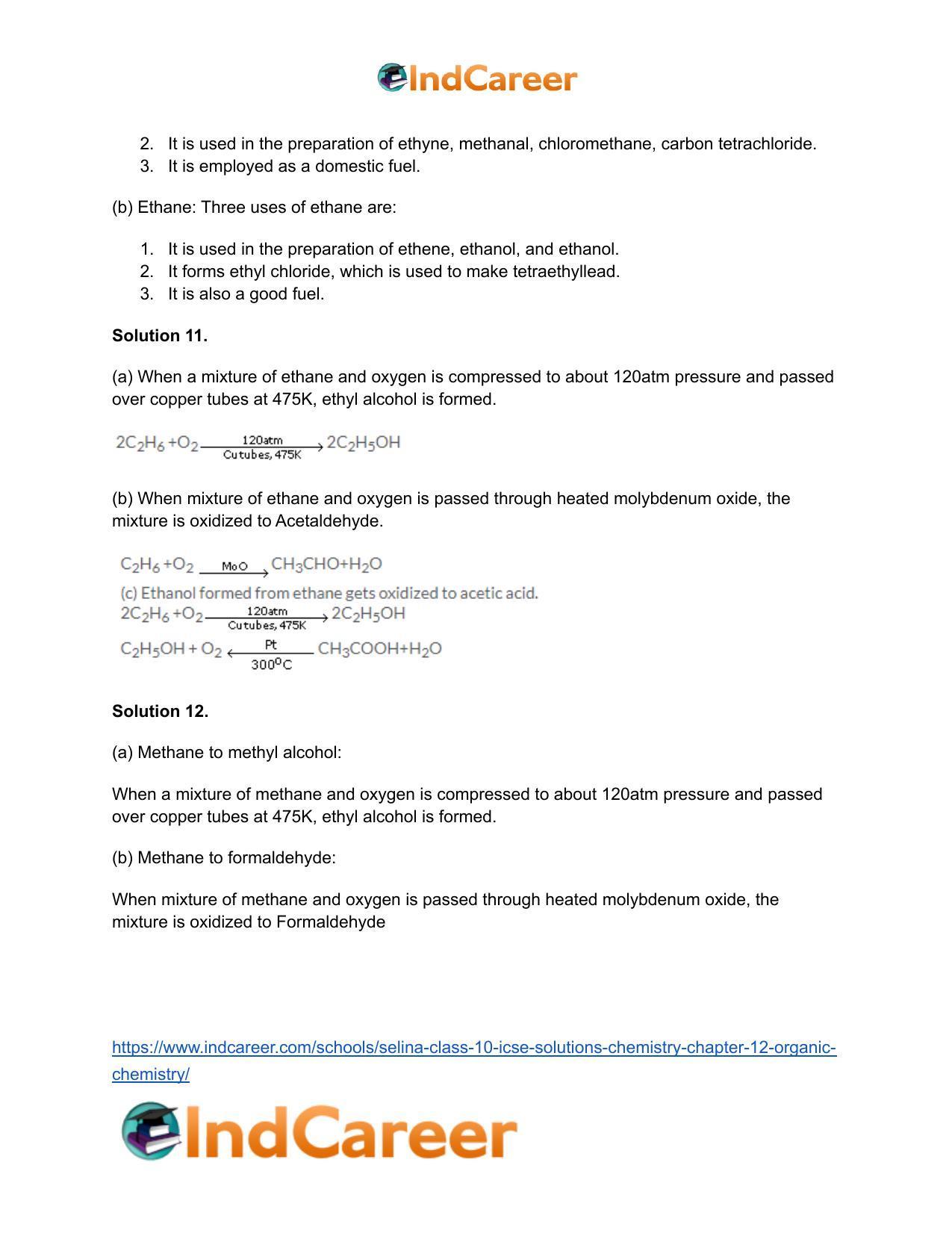 Selina Class 10 ICSE Solutions Chemistry : Chapter 12- Organic Chemistry - Page 10