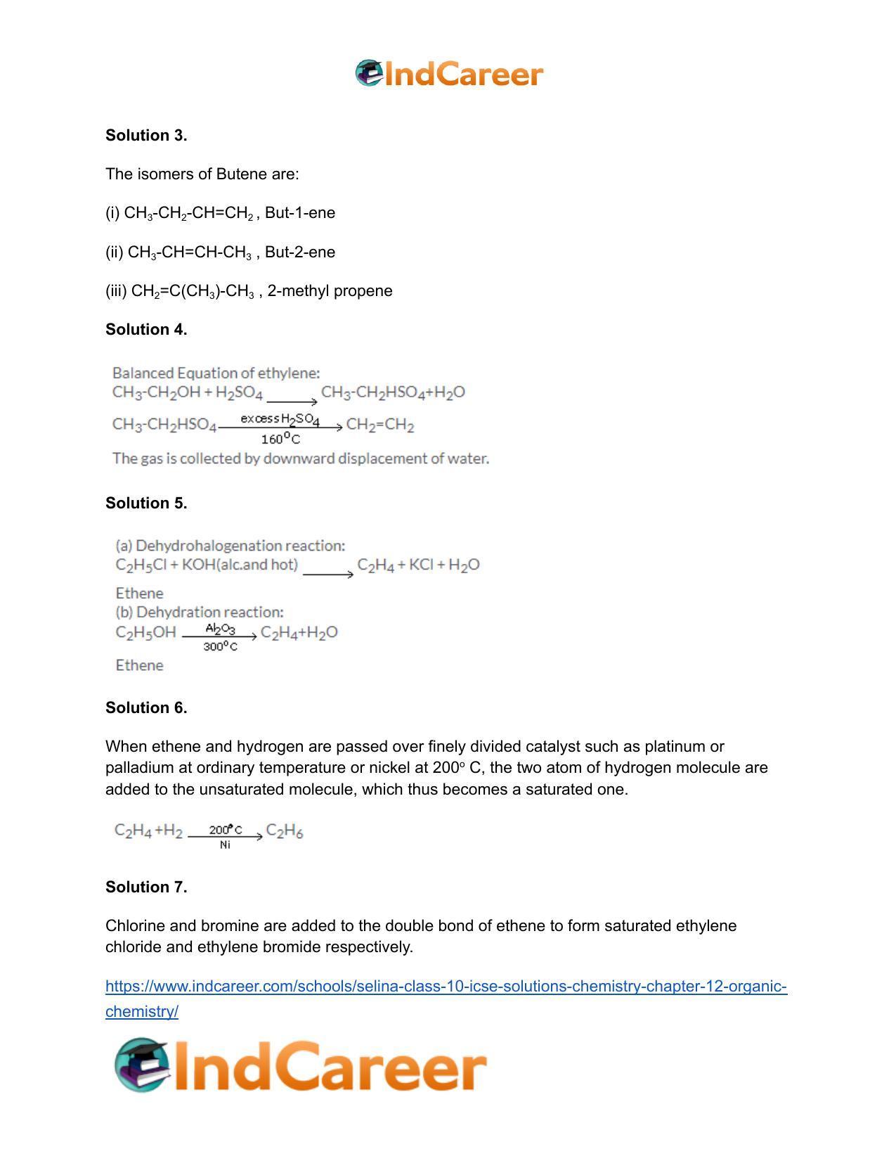 Selina Class 10 ICSE Solutions Chemistry : Chapter 12- Organic Chemistry - Page 12