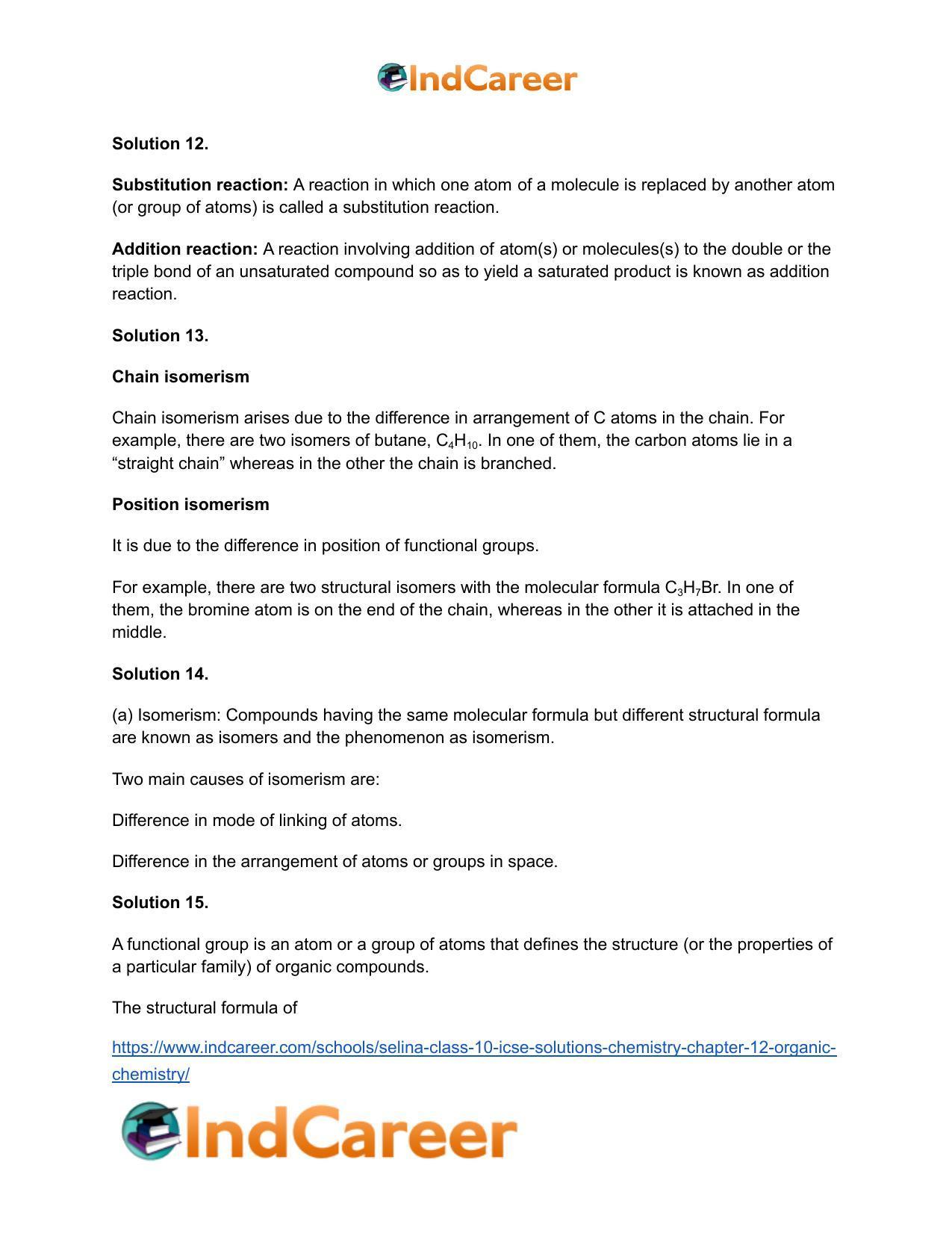 Selina Class 10 ICSE Solutions Chemistry : Chapter 12- Organic Chemistry - Page 27