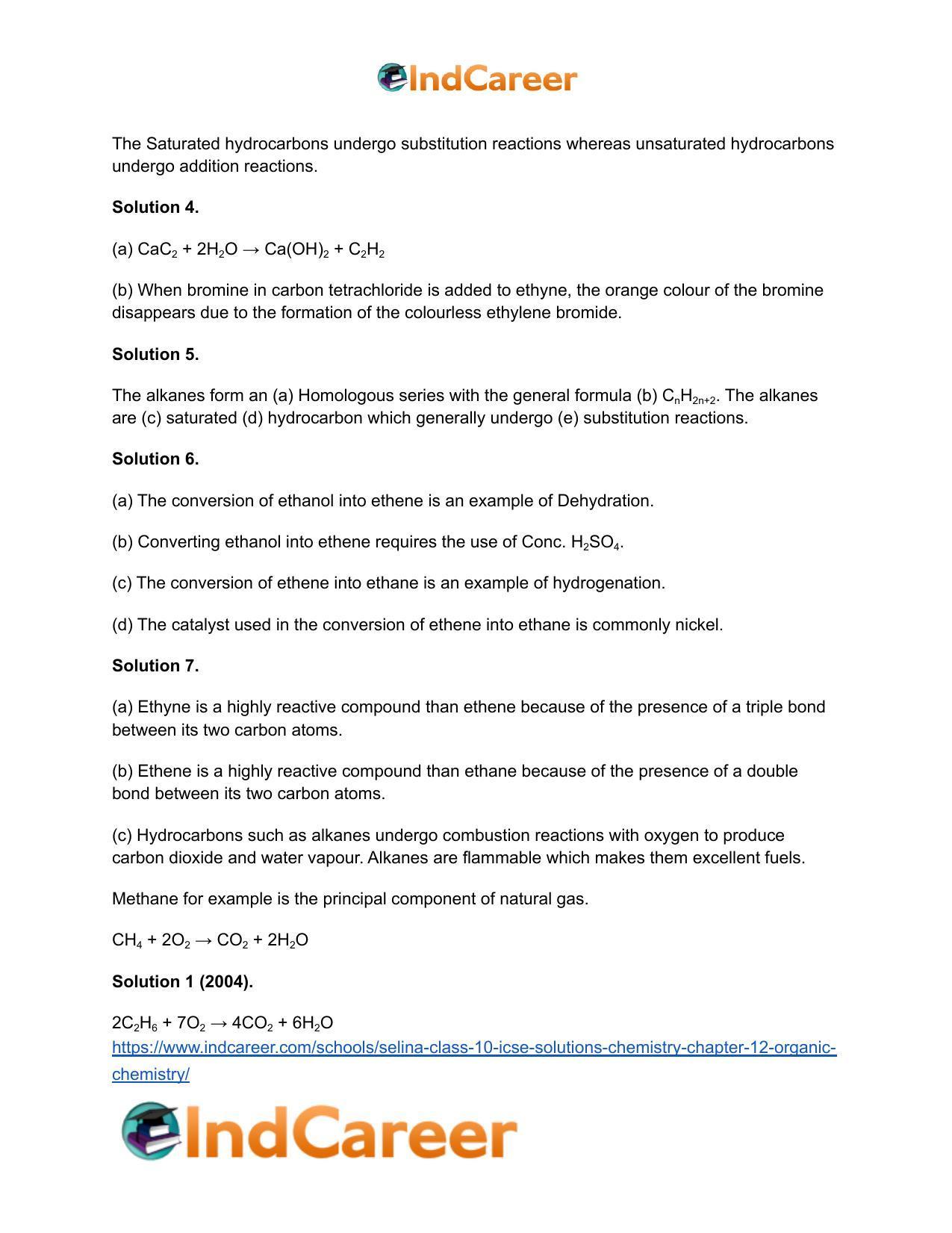 Selina Class 10 ICSE Solutions Chemistry : Chapter 12- Organic Chemistry - Page 32