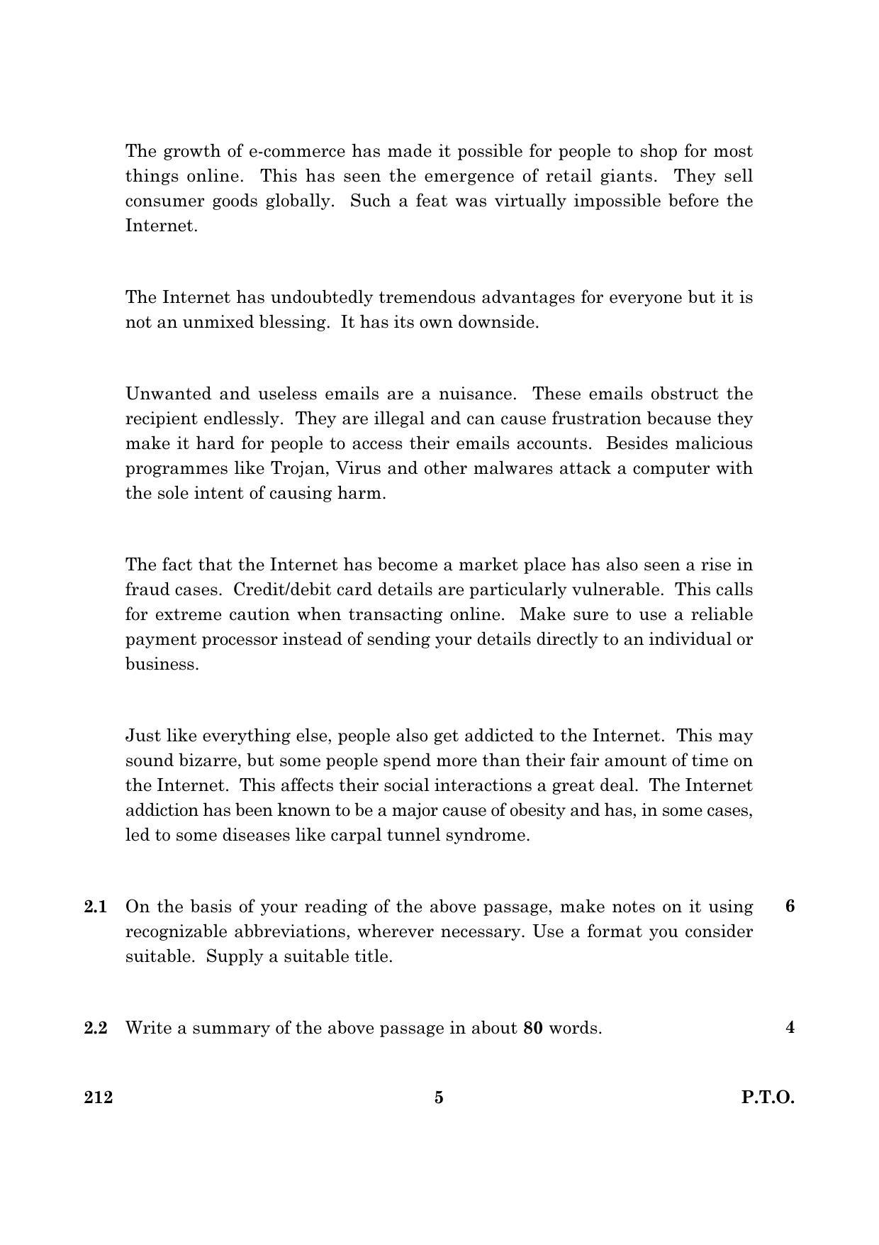 CBSE Class 12 212 English Elective C 2016 Question Paper - Page 5