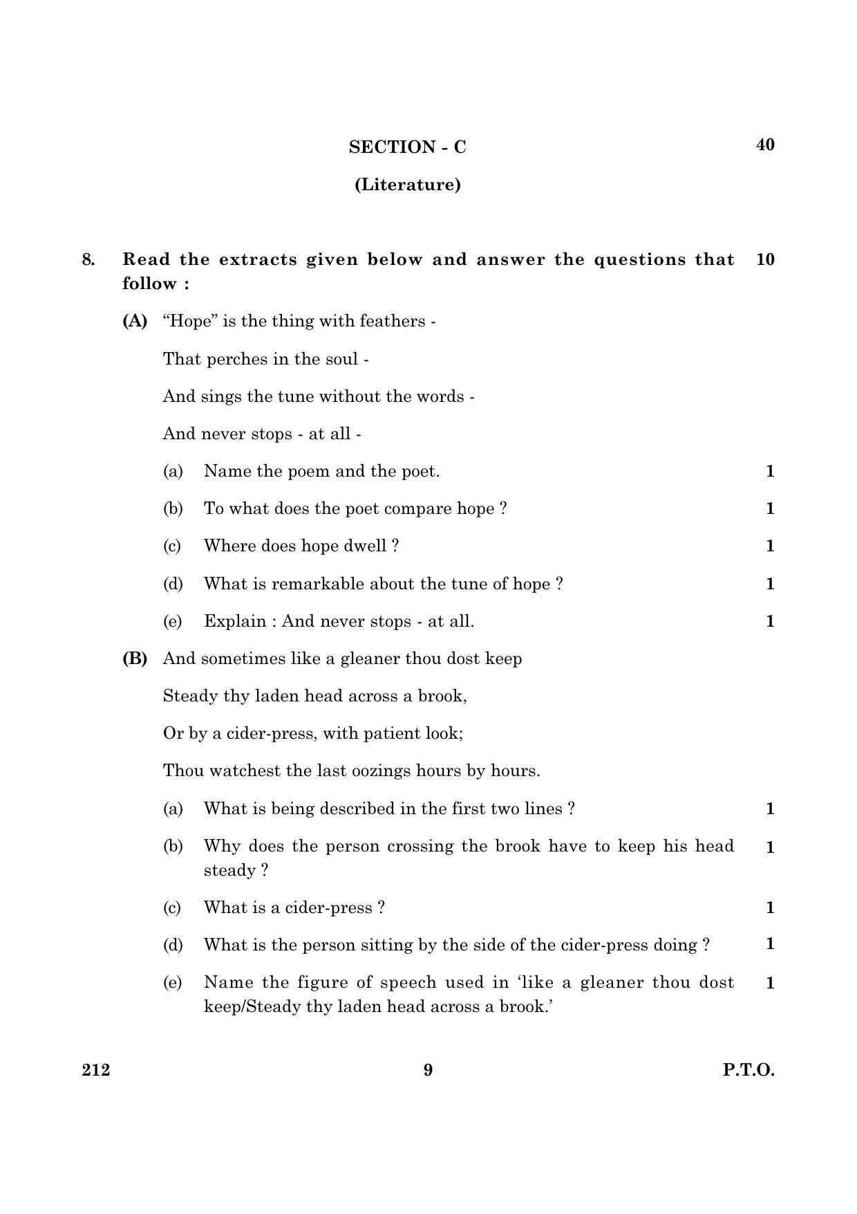 CBSE Class 12 212 English Elective C 2016 Question Paper - Page 9